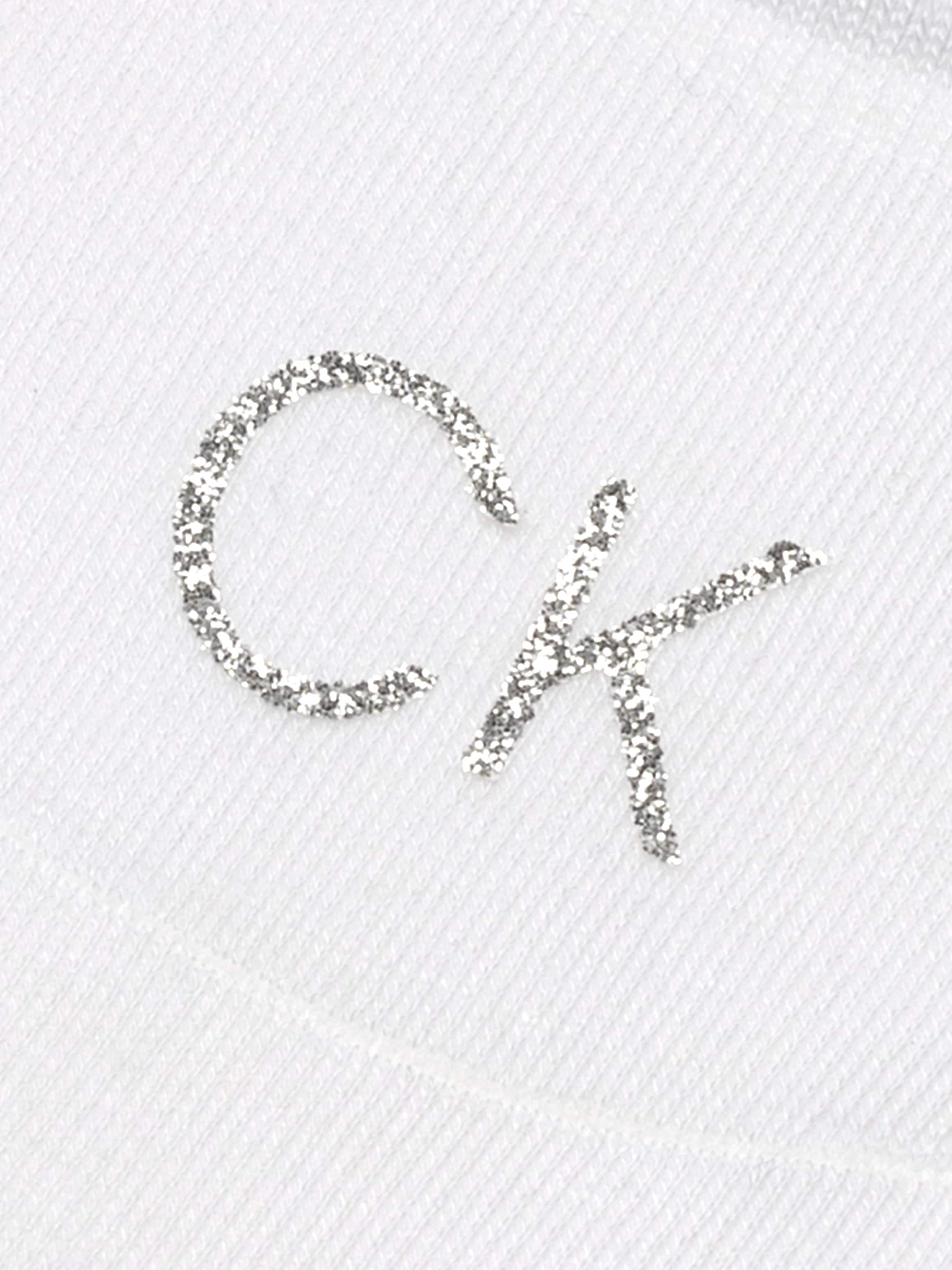 Calvin Klein Jeans Chaussons »CK WOMEN FOOTIE MID CUT 2P SHINY LOGO« 2 Paar,  Vorn mit kleinem Glitzer-Logo