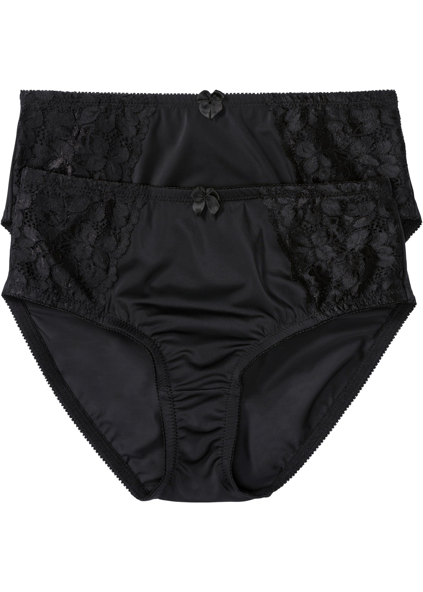 Image of bonprix Maxislip "Maxislip mit zarter Spitze (2er Pack)" Packung, 2 Stk. mit zarter Spitze, aus Polyamid und Elasthan, klassische Passform