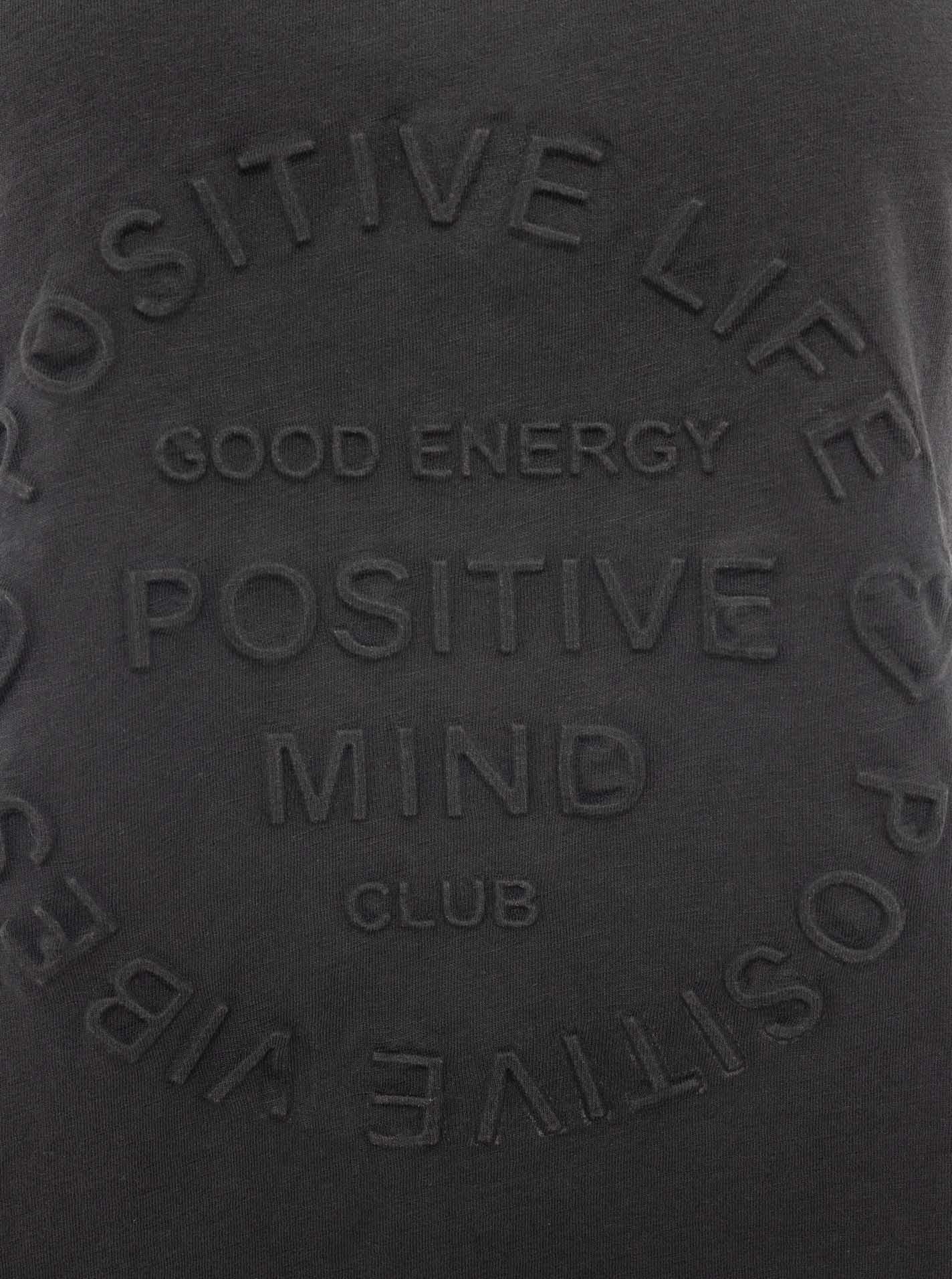 Zwillingsherz Kurzarmshirt »"Positive Mind Neonkante"« ausgefranste Kanten, V-Ausschnitt mit Neonkante, kurzarm, Stempeldruck