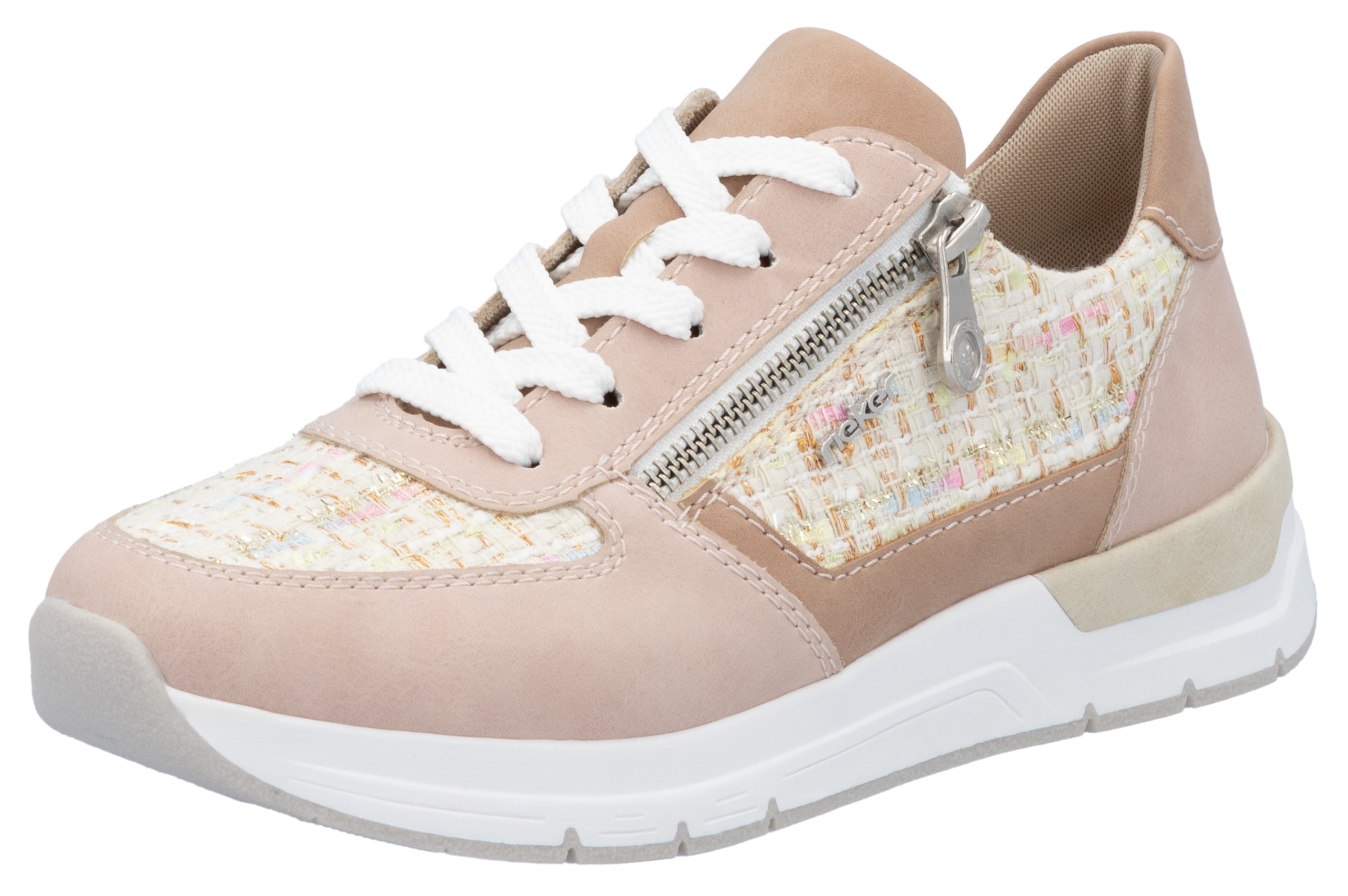 Image of Rieker Keilsneaker, Halbschuh, Freizeitschuh, Casual-Schnürschuh im Materialmix