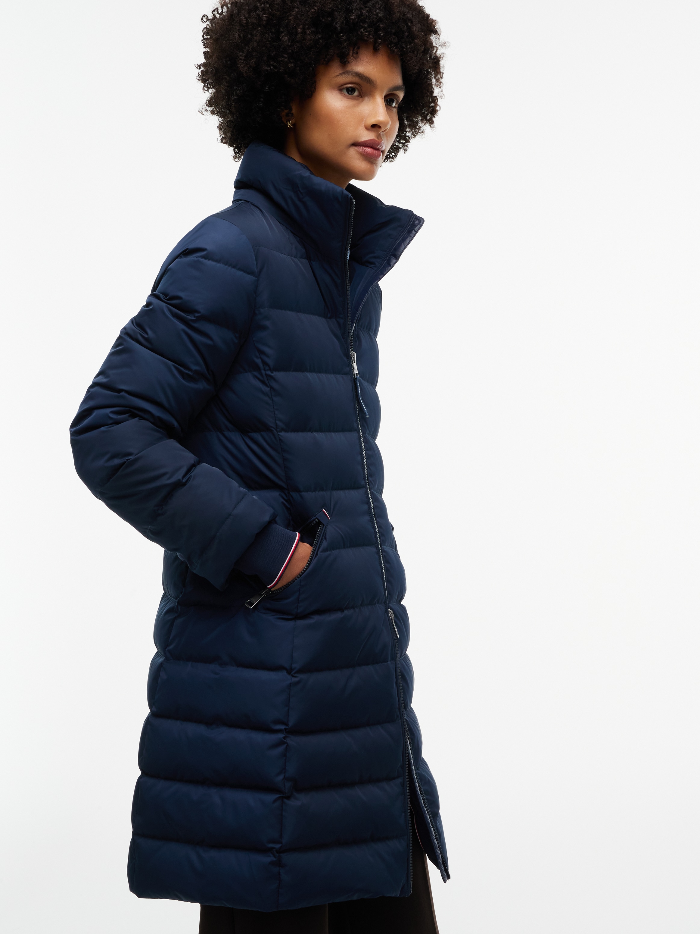Image of Tommy Hilfiger Steppmantel "DOWN BRANDED FITTED COAT" Kunstfaser, auch in grossen Grössen