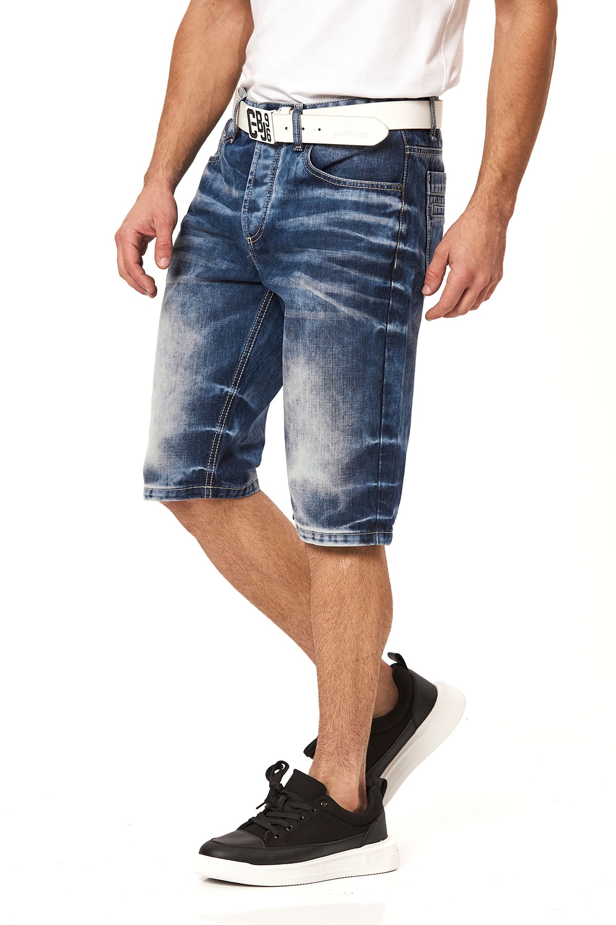 Cipo & Baxx Bermuda en jean Baumwolle, regular fit