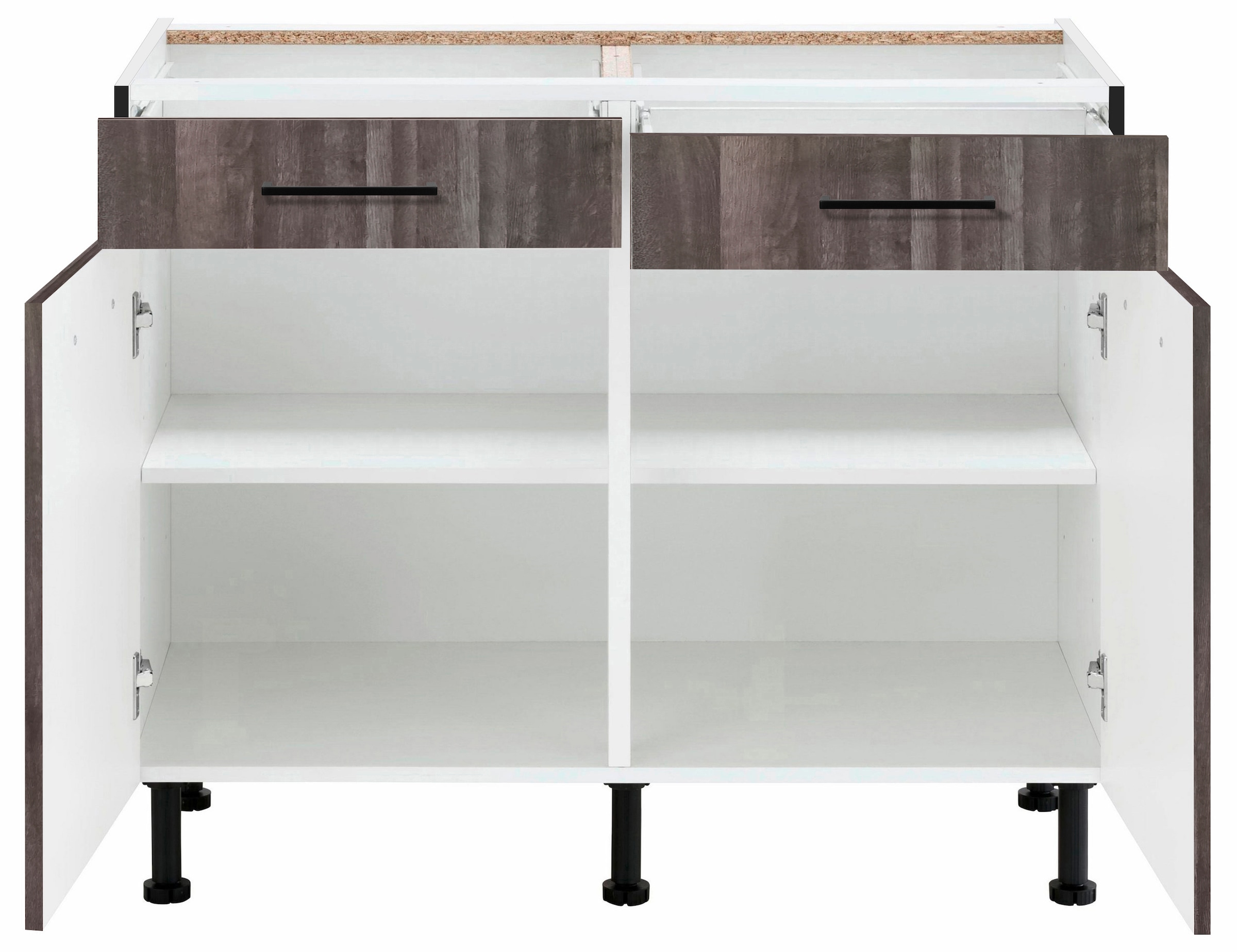 wiho Küchen Unterschrank »Nisos« 100 cm breit, Soft-Close in Schubladen, verstellbare Füsse, ohne Platte