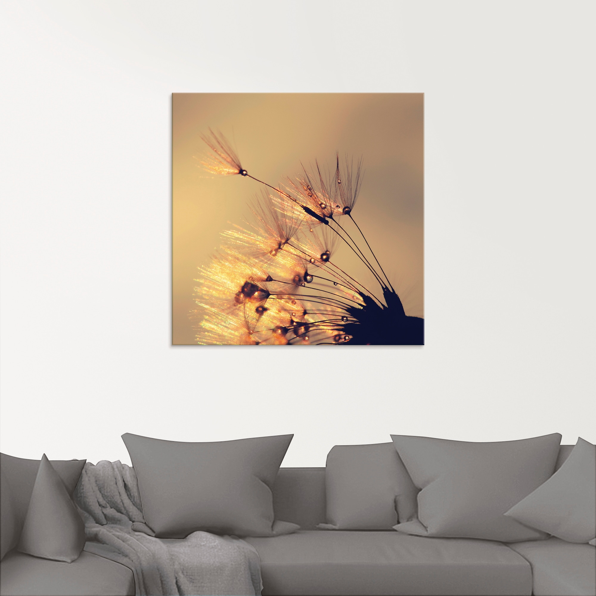 Artland Glasbild »Pusteblume Goldene Schirmchen«, Blumen, (1 St.), in verschiedenen Grössen