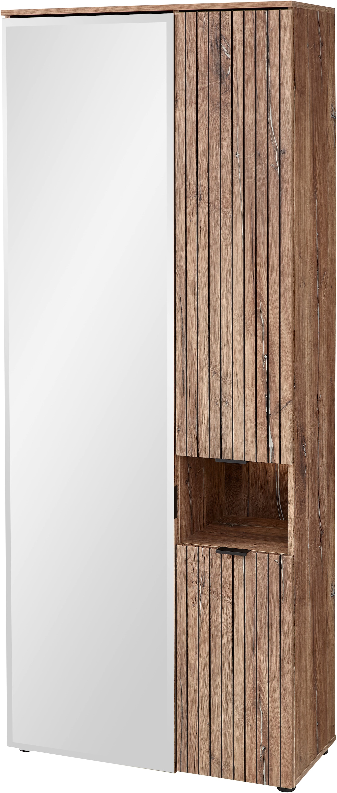 Innostyle Garderobenschrank »LINEA Garderoben Set,besteht aus 5 Typen, 266x204x38cm (B/H/T)« 5 Stk. tlg. Spiegeltür, 2 Holztüren,Led-Beleuchtung, Soft-Close,ABS-Schutzkanten