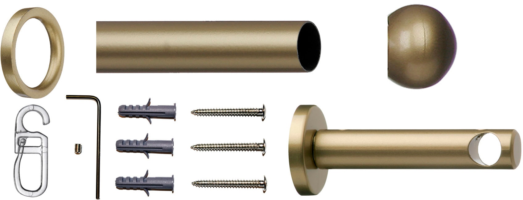 indeko Gardinenstange »Formentor«, 1 läufig-läufig, Fixmass, Komplett-Set inkl. Ringen und Montagematerial