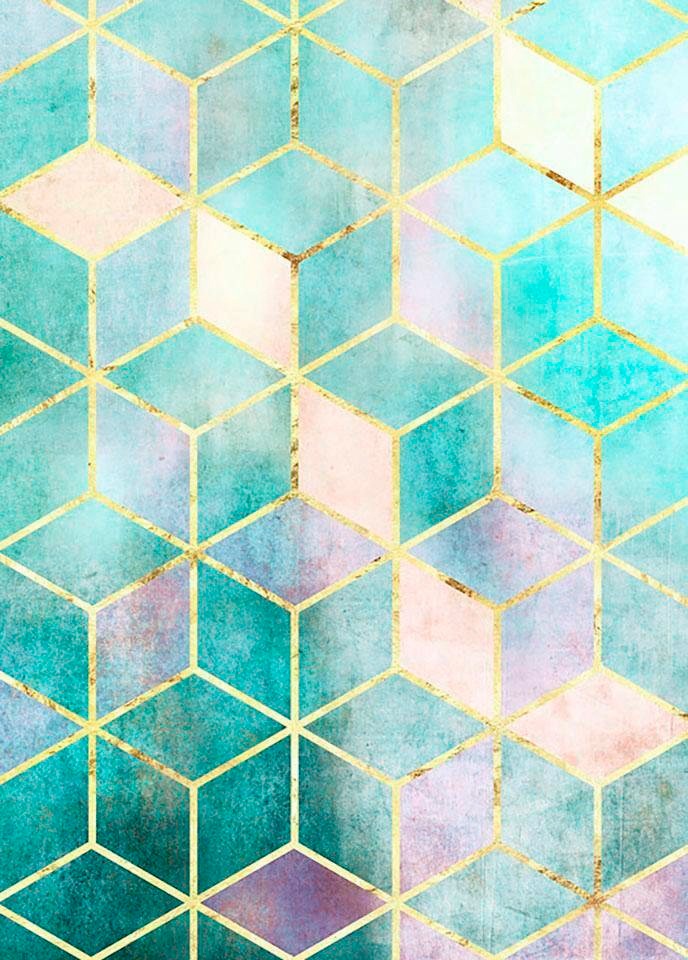 Image of Komar Poster »Mosaik Verde«, Abstrakt, Höhe: 70cm bei Ackermann Versand Schweiz