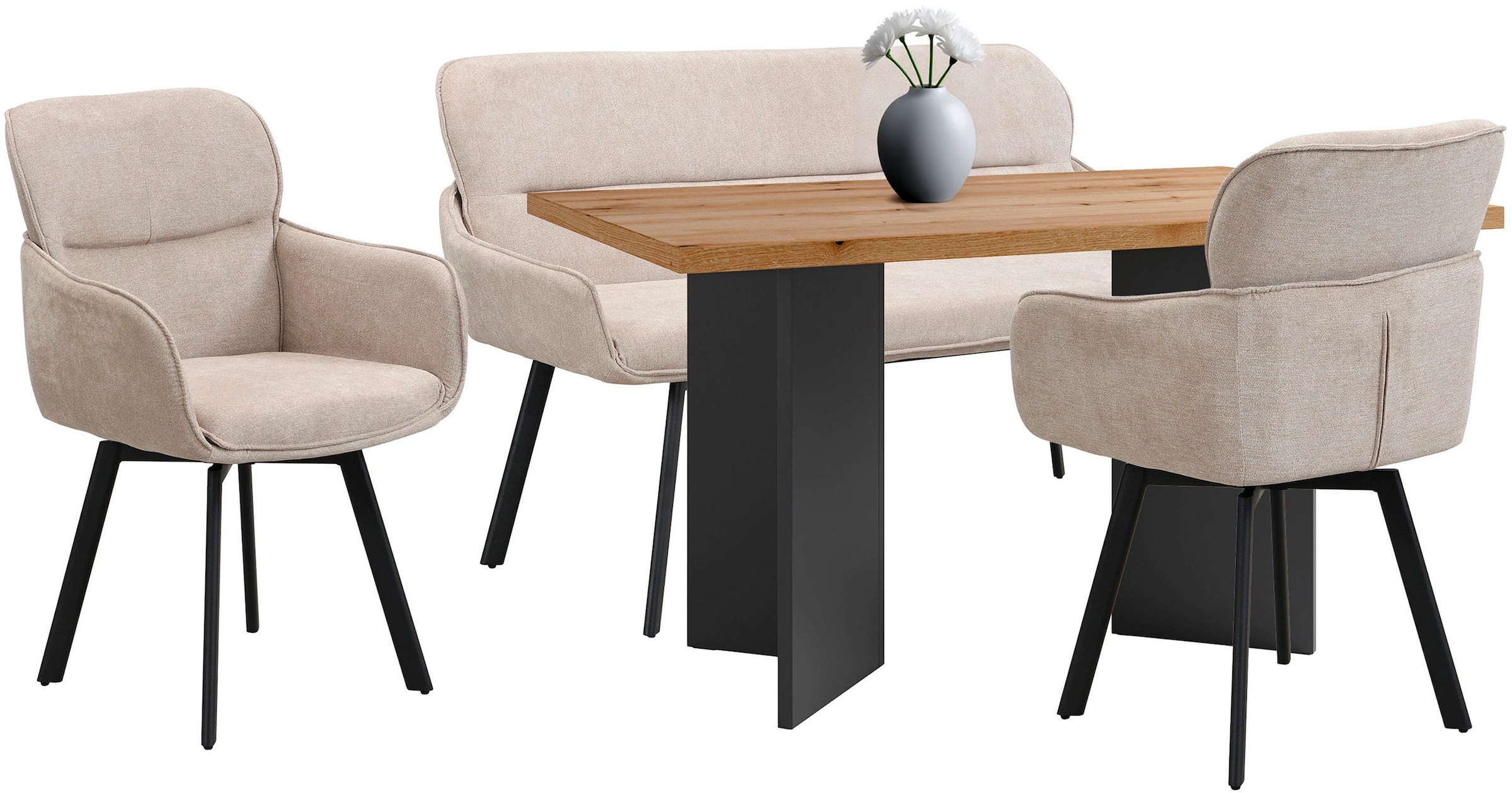 byLIVING Banc »Rico« 1 cuis tlg. gemütliche Esszimmerbank in 140 oder 160cm, hochwertiger Stoffbezug