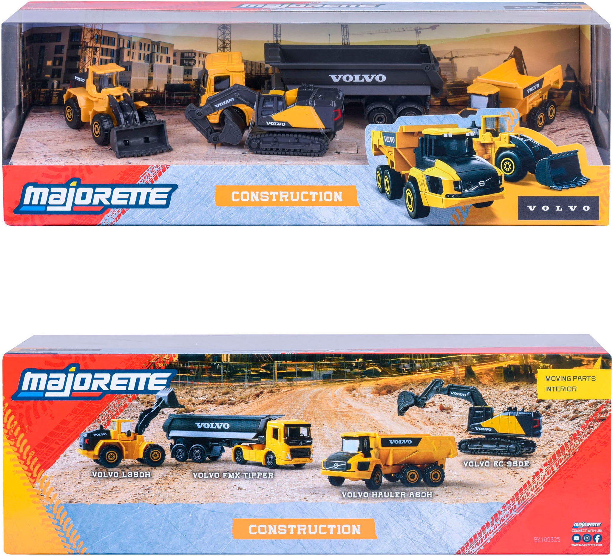 majORETTE Spielzeug-LKW »Volvo Geschenkset - Baustellenfahrzeuge 4er« exklusiv nur in diesem Set erhältlich: Kipplaster