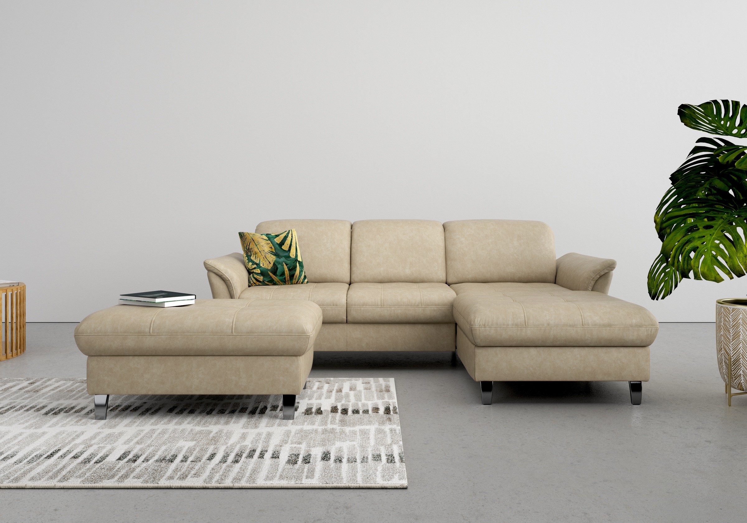 sit&more Ecksofa »Maggiore L-Form«, wahlweise mit Kopfteilverstellung, Bettfunktion und Bettkasten