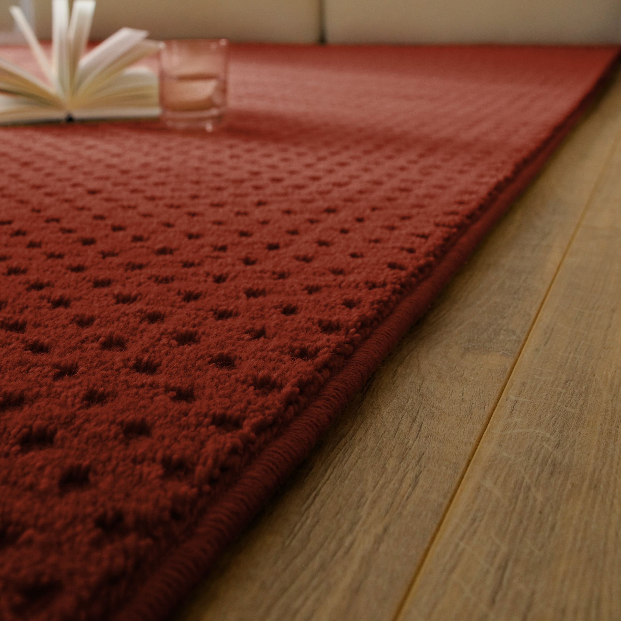 Wecon home Teppich »Castello THREE« rechteckig 7 mm Höhe Schurwolle, Kurzflor mit Hoch-Tief-Effekt, Wohnzimmer, Punktmuster