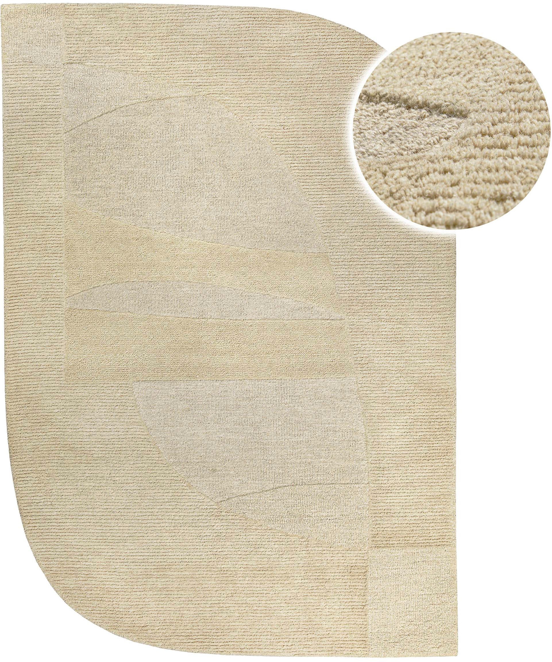 Wecon home Teppich »Dodo« rechteckig 10 mm Höhe Wollteppich, asymmetrisch, hochwertig, handgetuftet, robust, modern