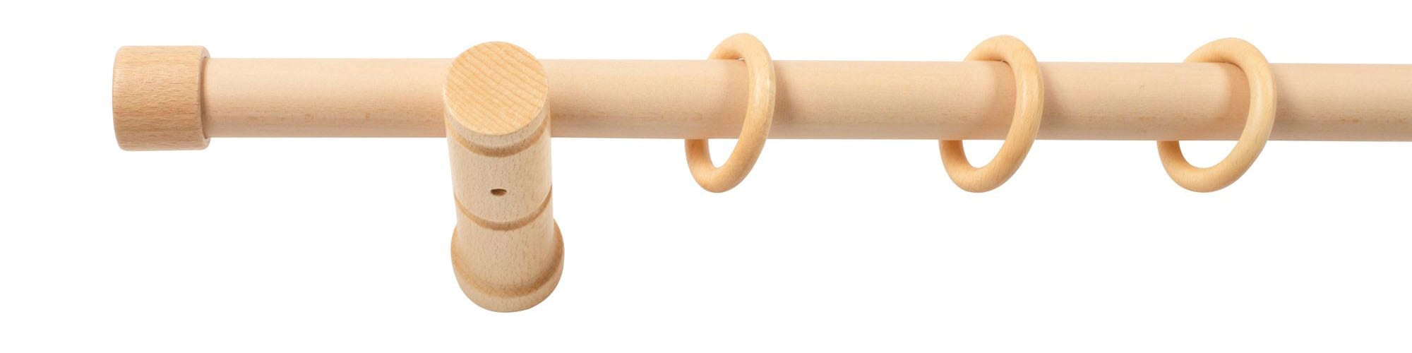 SN DECO GROUP Gardinenstange »Cafiro«, 1 läufig-läufig, Fixmass, 28 mm, Holz, verschiedene Längen und Farben, Komplettset