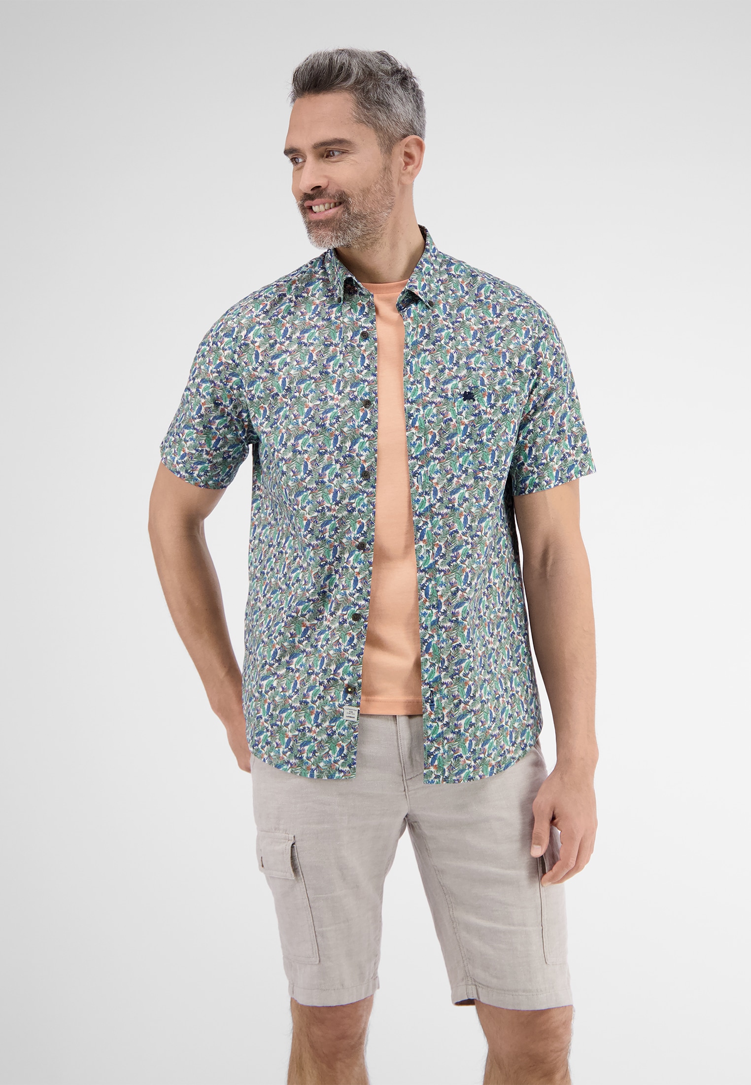 Image of LERROS Kurzarmhemd "Halbarmhemd mit floralem Print"