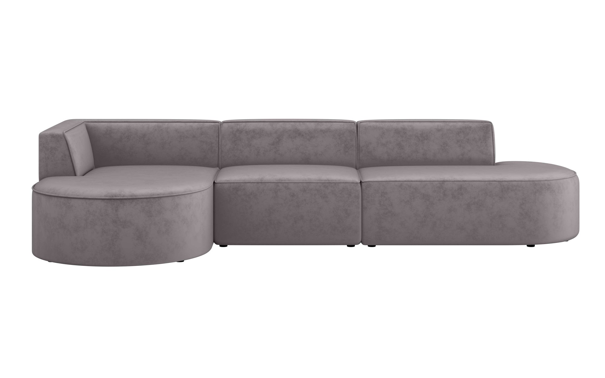 andas Ecksofa »EIVIND Designer Sofa mit Ottomane rechts/links, B/T/H: 343/159/72 cm«, L-Form mit Wellenunterfederung, auch in Feincord und Bouclé