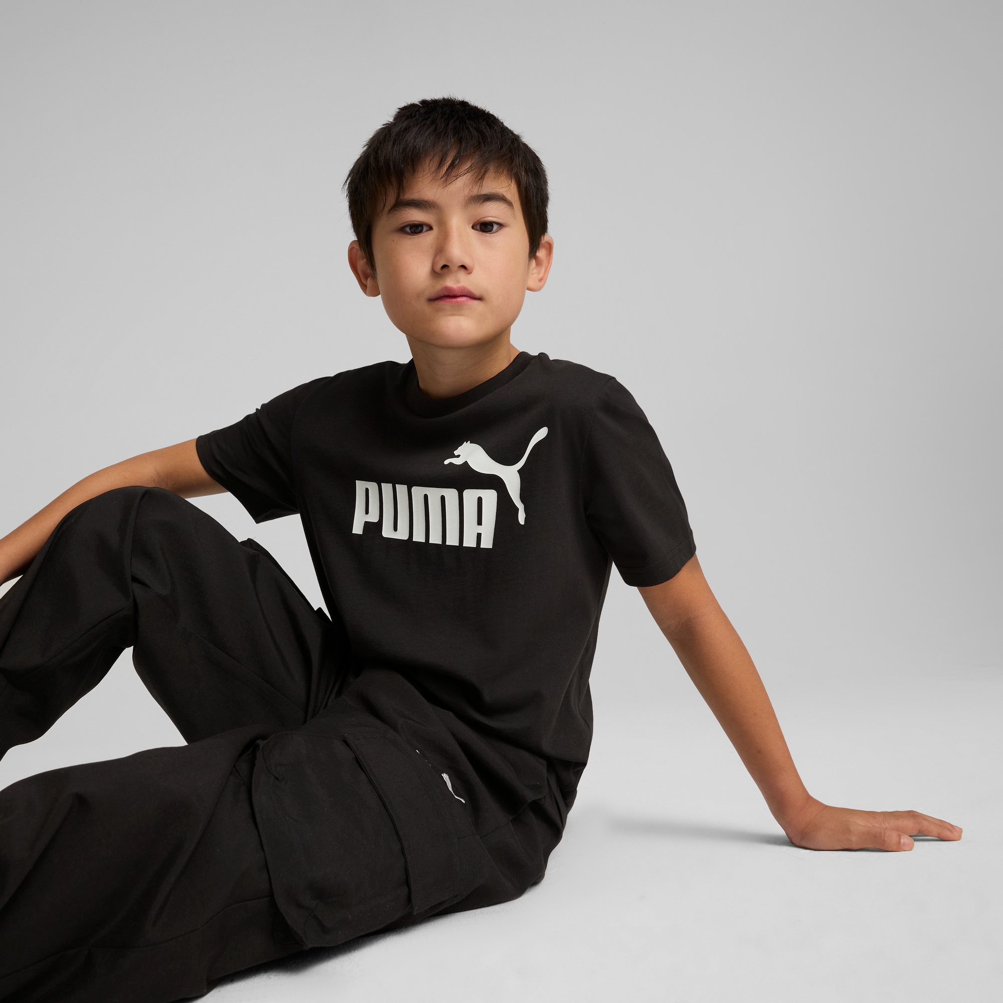 Image of PUMA T-Shirt "ESS NO 1 LOGO TEE B" mit Rundhalsausschnitt, kurzärmlig, ohne Kapuze