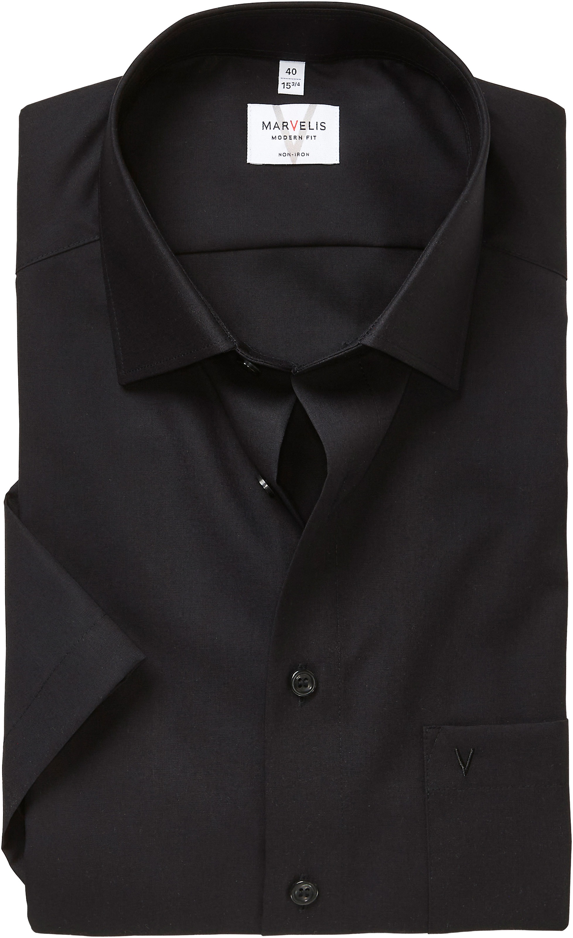 Image of MARVELIS Kurzarmhemd modern fit, Busnesshemd, New Kentkragen, bügelfrei