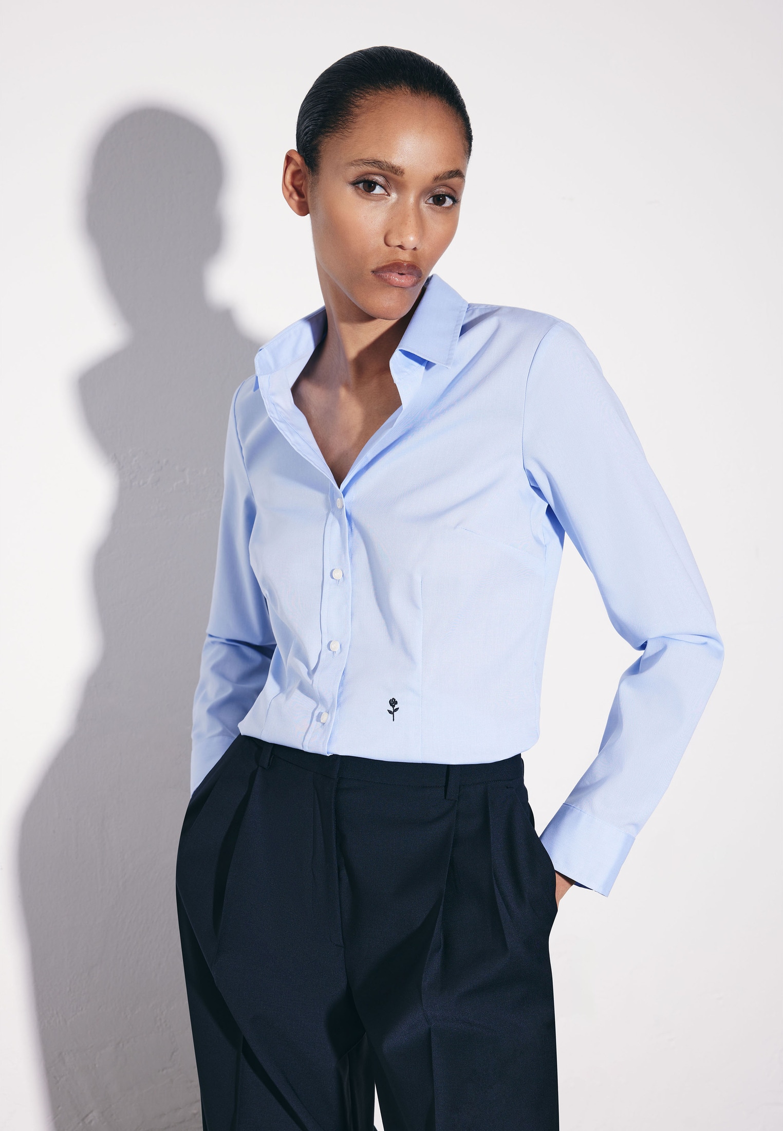 seidensticker Blouse chemise col 1/1 uni