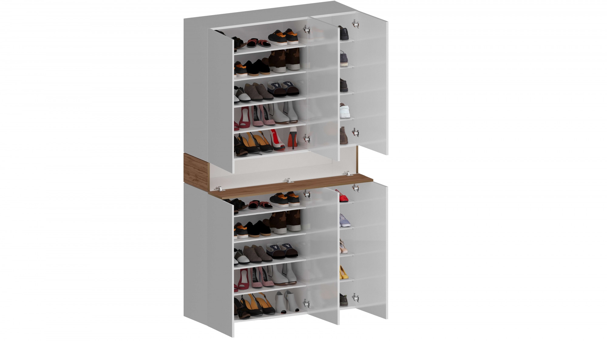 Home affaire Armoire à chaussures »Savona« hauteur 200cm, 12 étagères, 21 compartiments