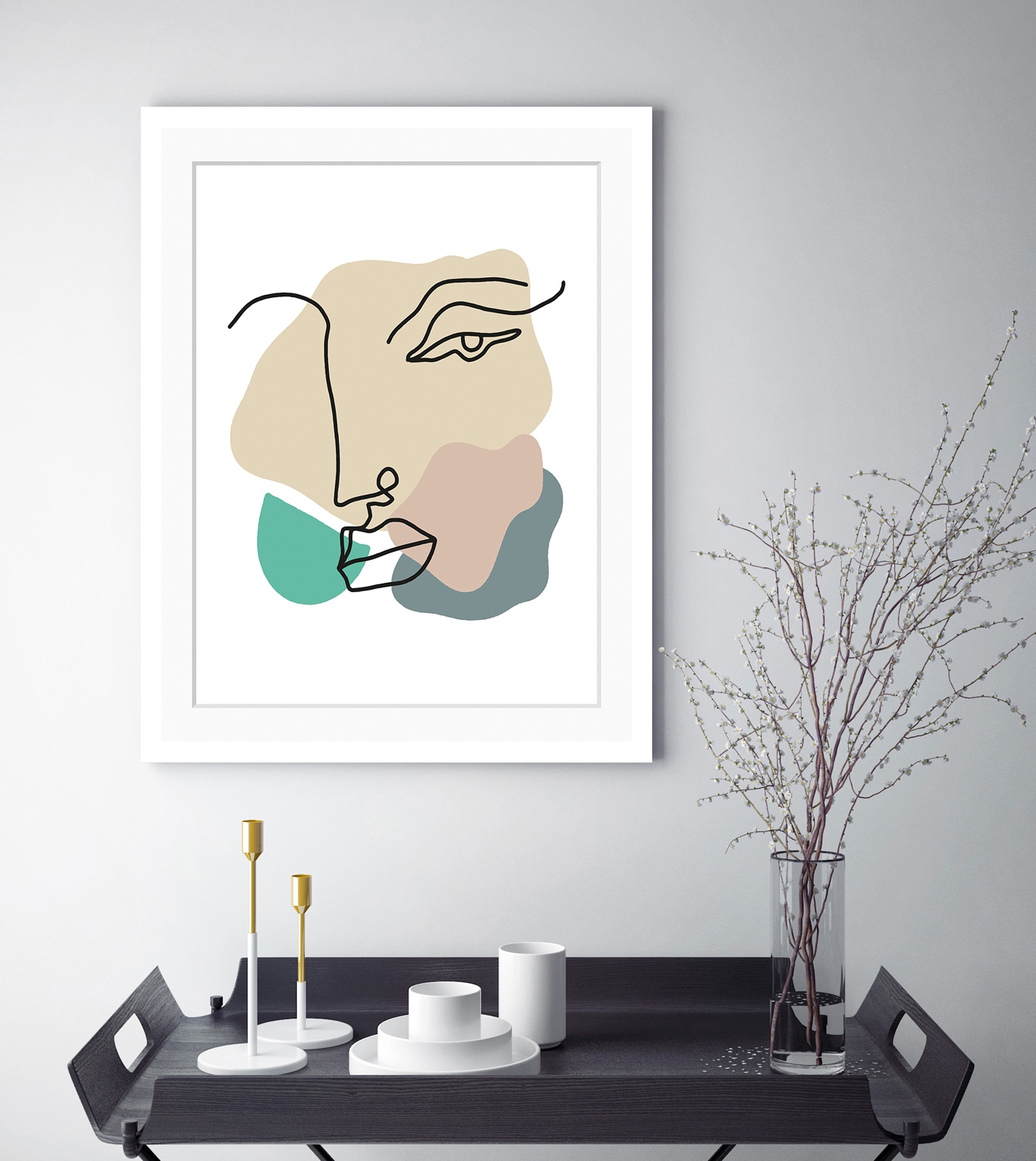 Image of queence Bild "Nena" Abstrakt Figuren Gemälde Gesicht Kunst gerahmt, Gesicht, Abstrakt