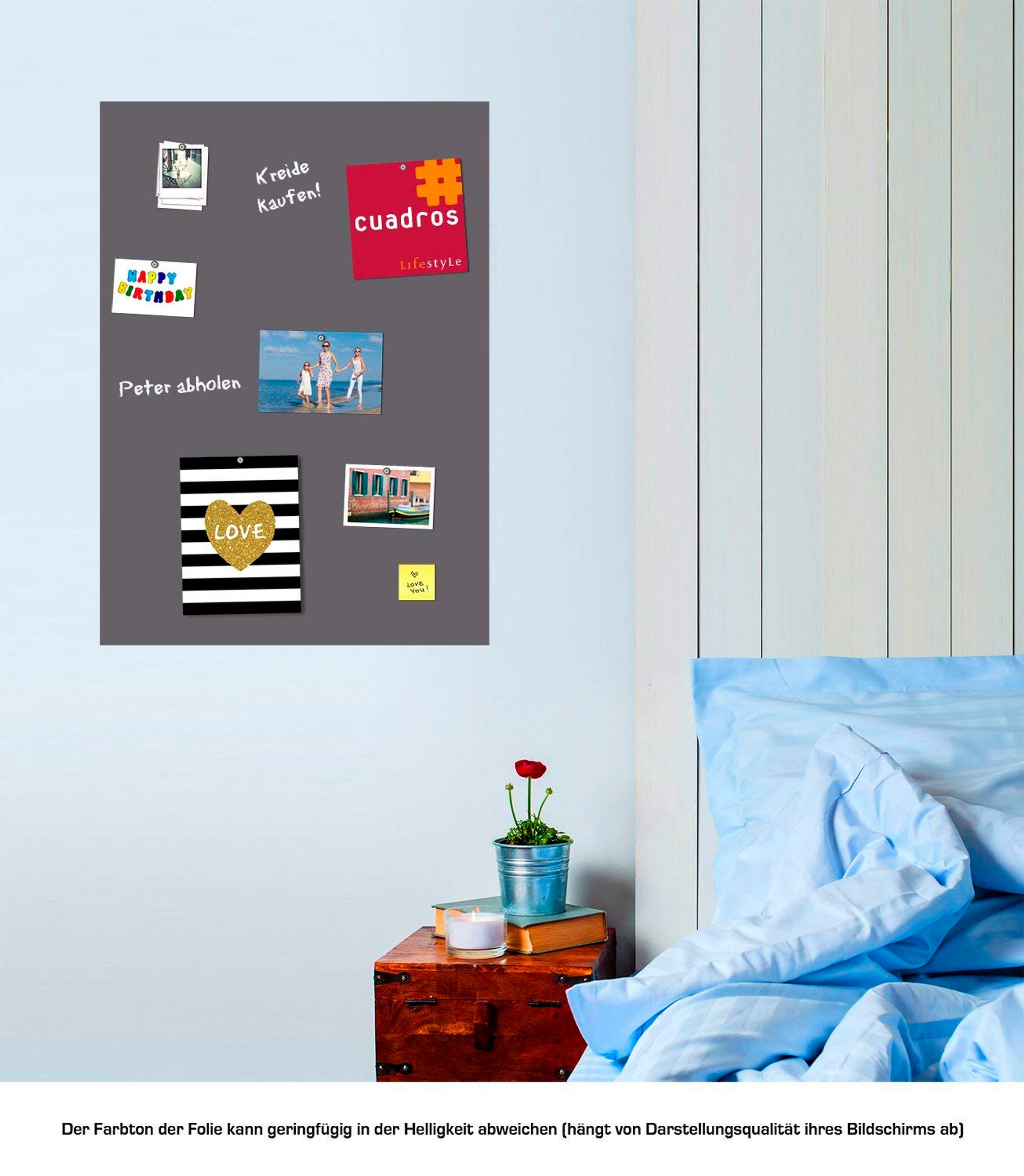 queence Magnetfolie »Magnetische Tafelfolie« Tafel-Wandtafelfolie-Magnetfolie, selbstklebend, Kreide+Neodym-Magnete