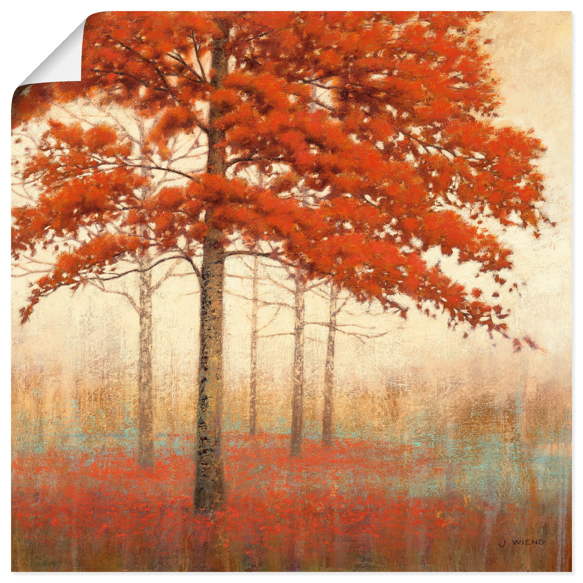 Image of Artland Wandbild »Herbst Baum II«, Bäume, (1 St.), in vielen Grössen & Produktarten -Leinwandbild, Poster, Wandaufkleber / Wandtattoo auch für Badezimmer geeignet bei Ackermann Versand Schweiz