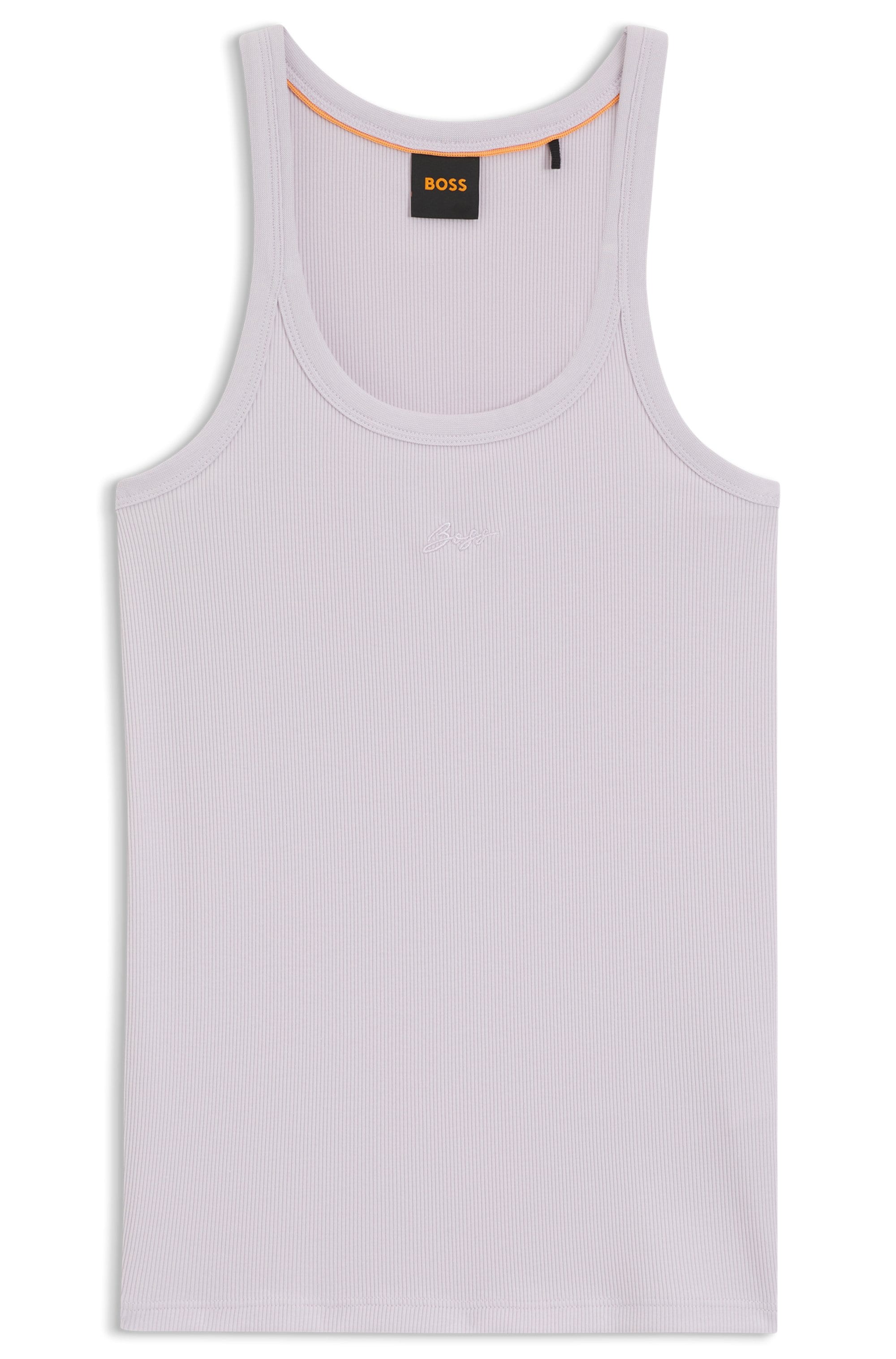 BOSS ORANGE Débardeur à côtes »Epetite Premium Damenmode« Slim Fit mit Logostickerei