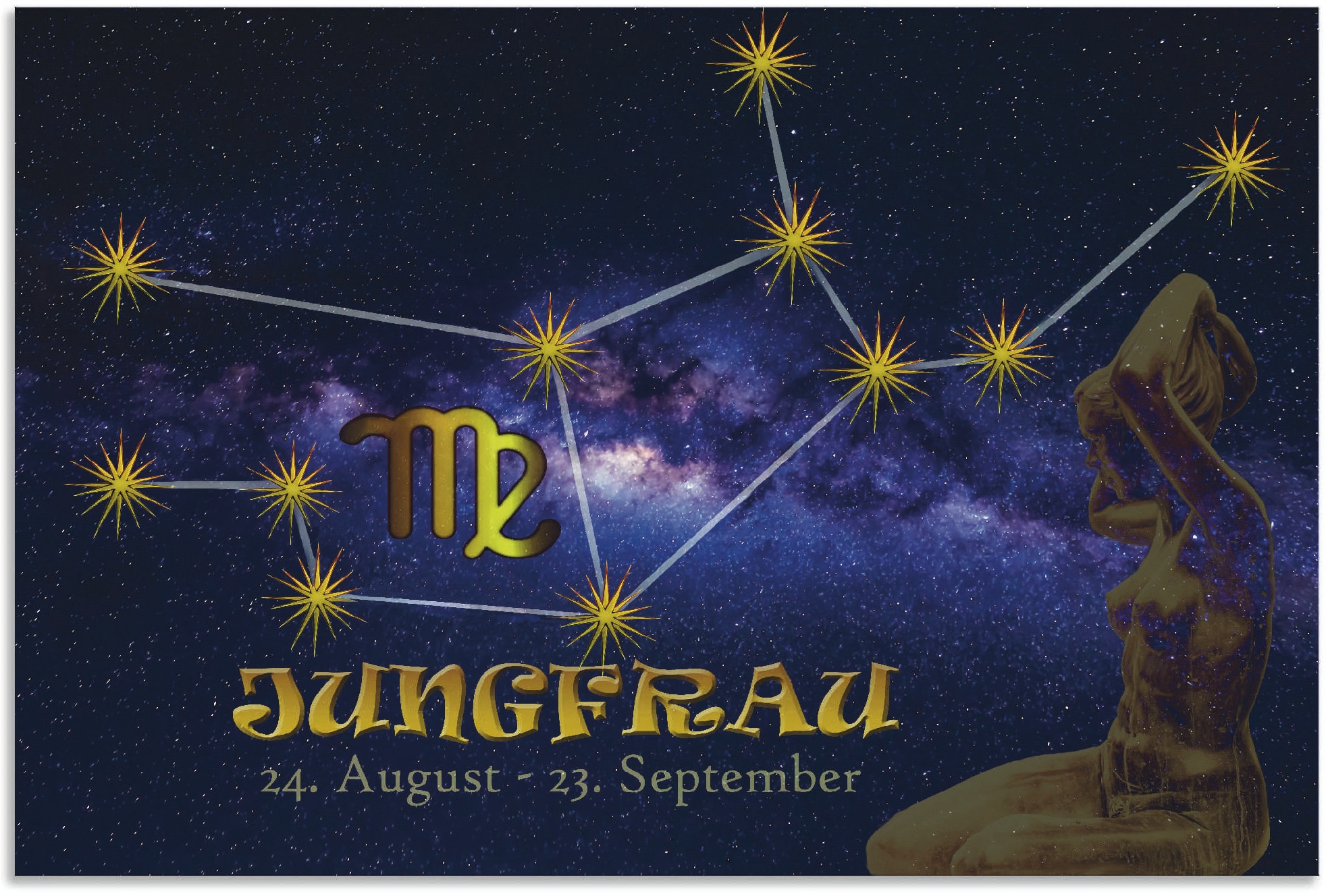 Artland Wandbild »Sternzeichen - Jungfrau«, Bilder von Sternzeichen, (1 St.), als Alubild, Outdoorbild, Poster in verschied. Grössen