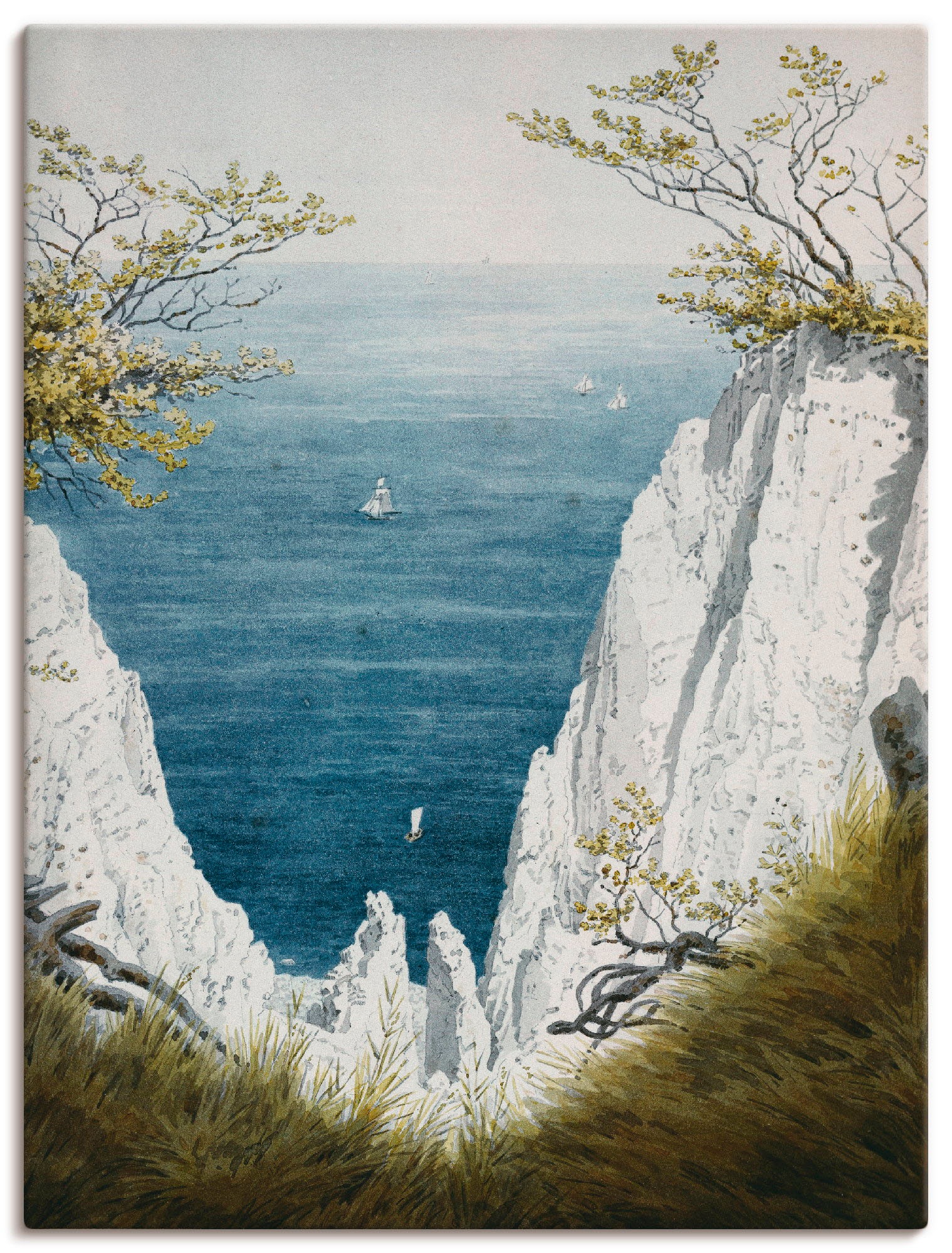 Image of Artland Wandbild »Kreidefelsen auf Rügen, um 1826«, Gewässer, (1 St.), in vielen Grössen & Produktarten -Leinwandbild, Poster, Wandaufkleber / Wandtattoo auch für Badezimmer geeignet bei Ackermann Versand Schweiz