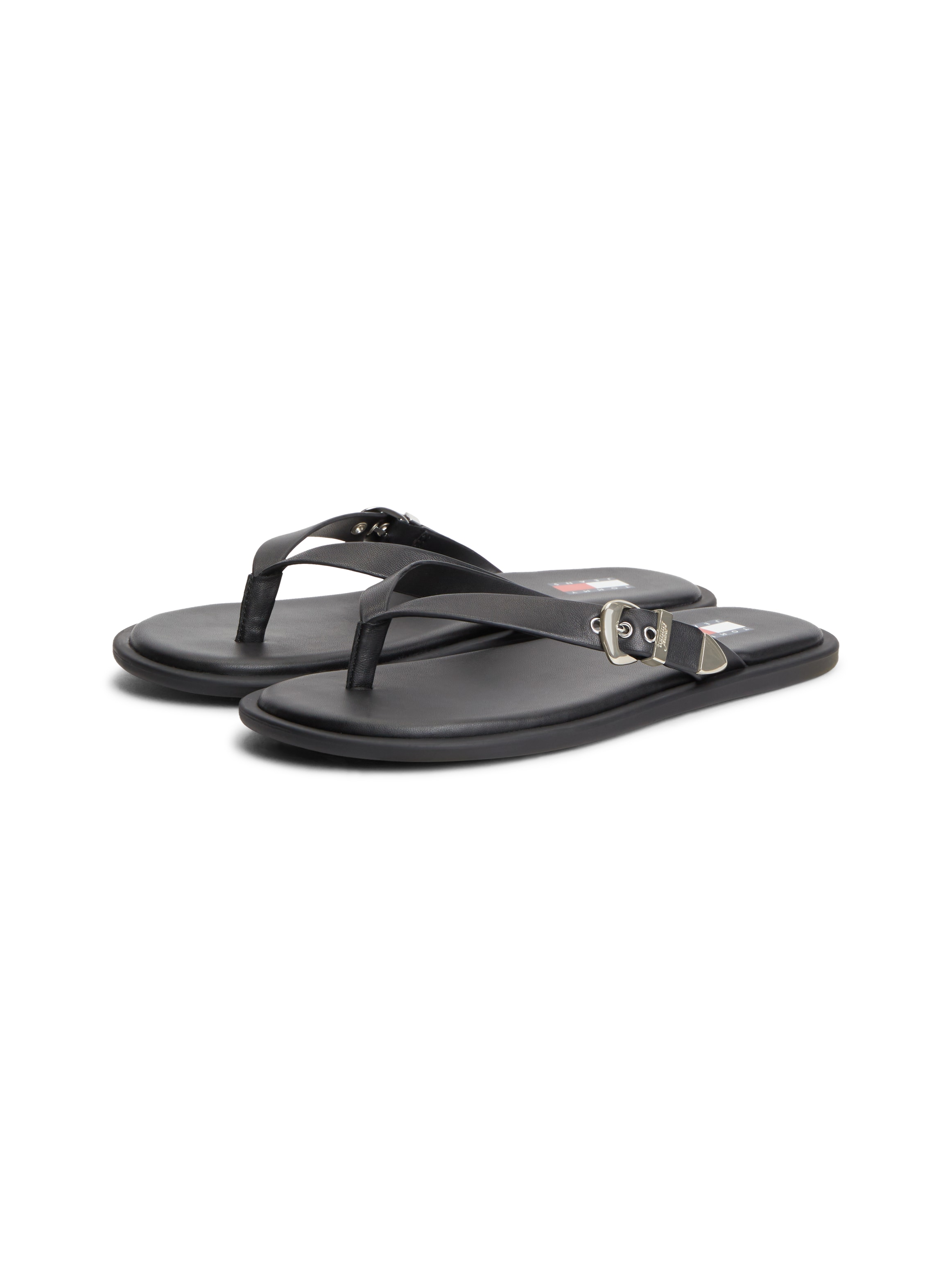 Image of Tommy Jeans Zehentrenner "TJW FLAT LEATHER SANDALS" Dianette, Strandschuh, Schlupfschuh mit verstellbarer Schnalle