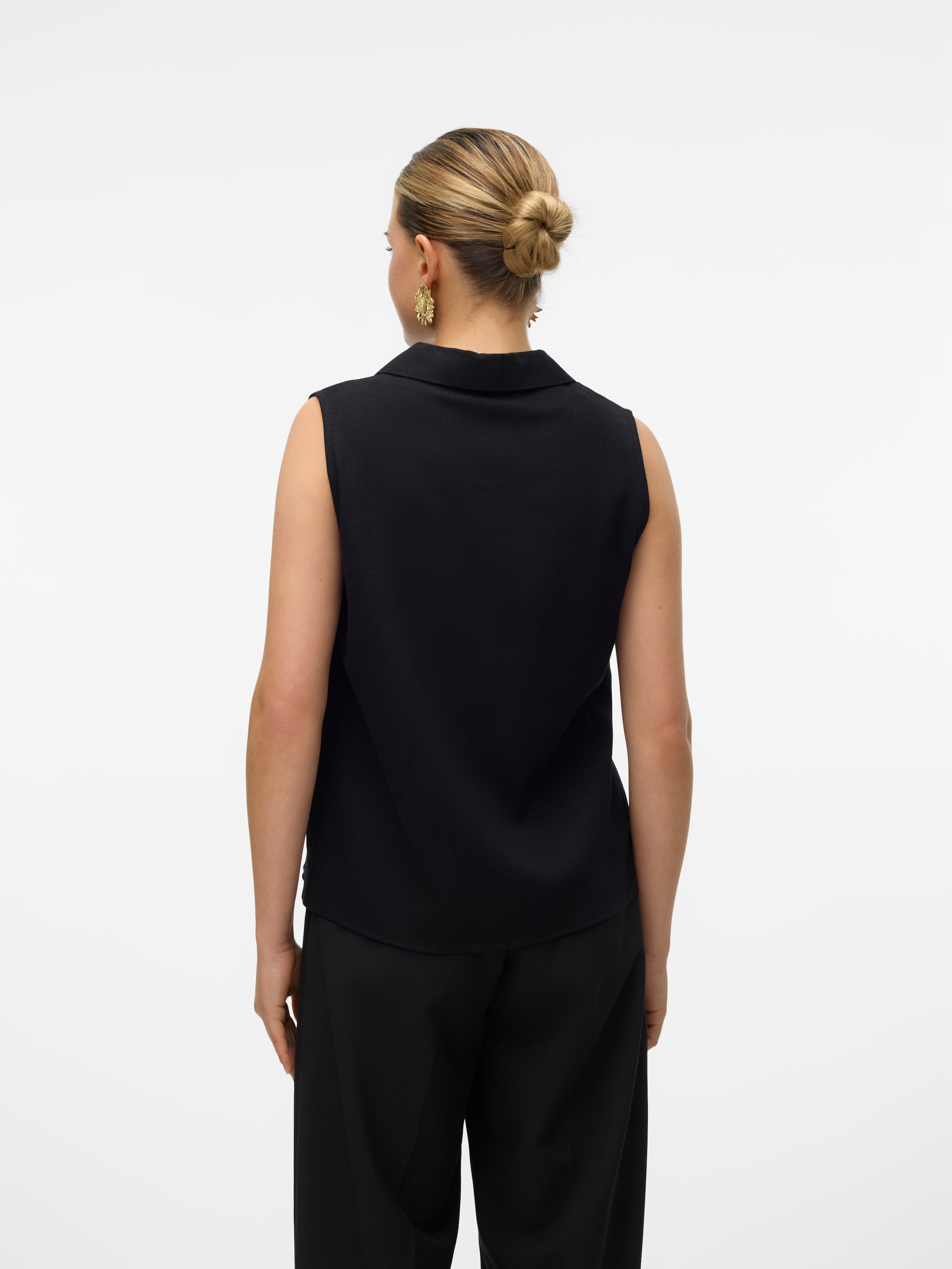 Vero Moda Top chemisier »VMMYMILO SL V-NECK SHIRT WVN  GA« mit Leinen