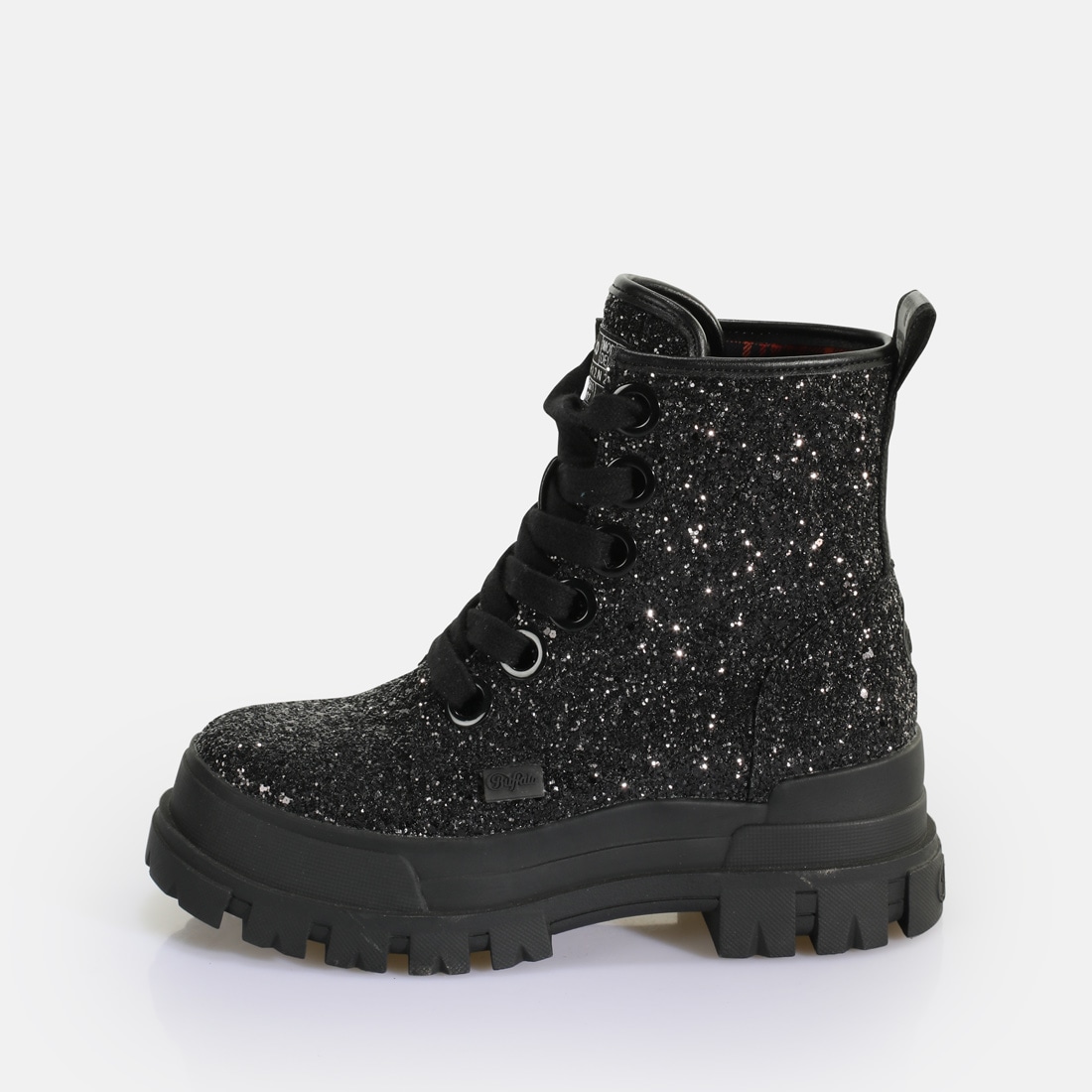 Image of Buffalo Schnürboots "ASPHA LACEUP HI" Plateauboots, Schnürstiefelette mit stylischem Glitterbesatz
