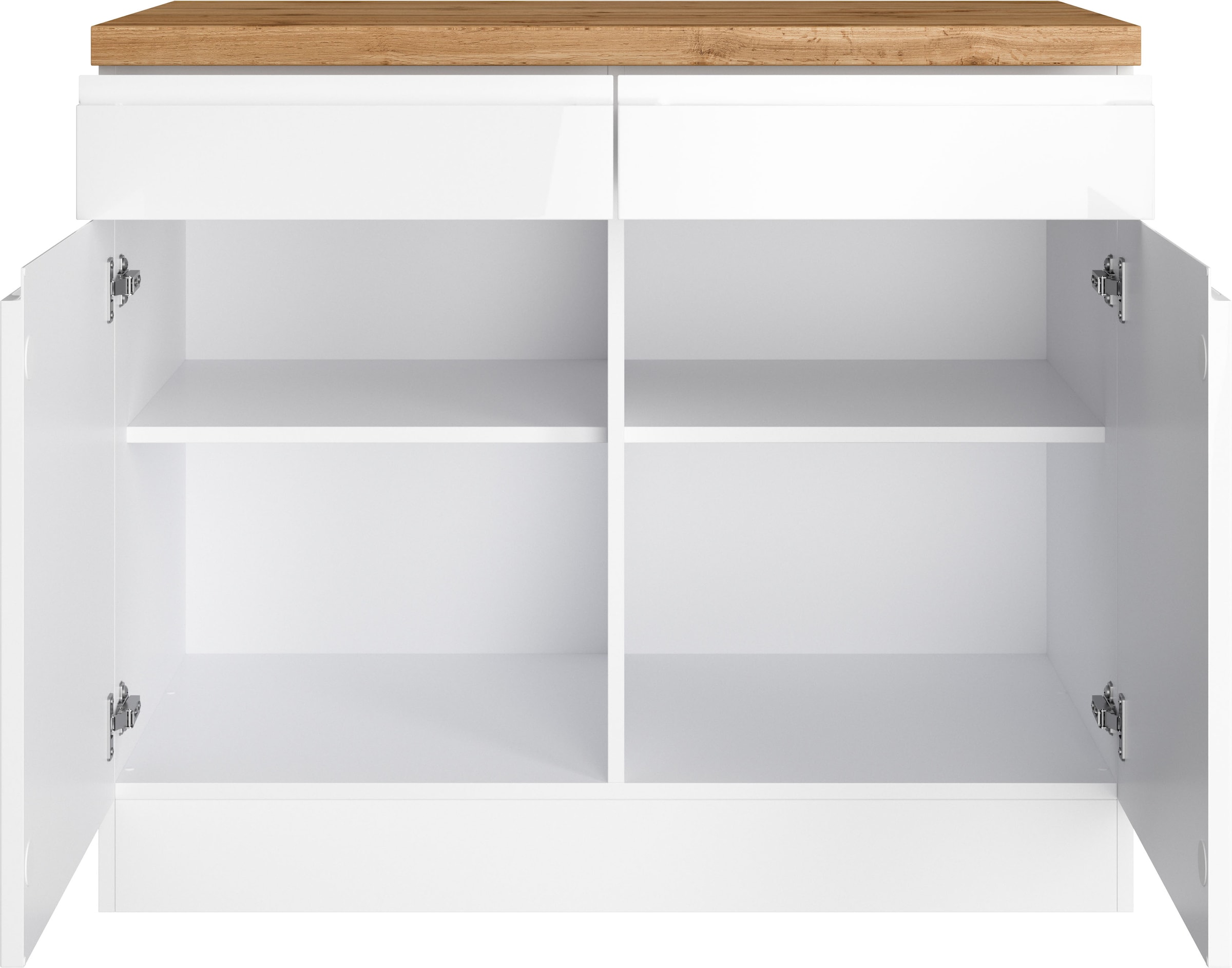 KOCHSTATION Armoire basse »KS-Virginia,neu in verbesserter Ausführung« Rangement, Softclose, avec plan de travail CPL,  largeur 100 cm, 2 portes, fonction soft-close