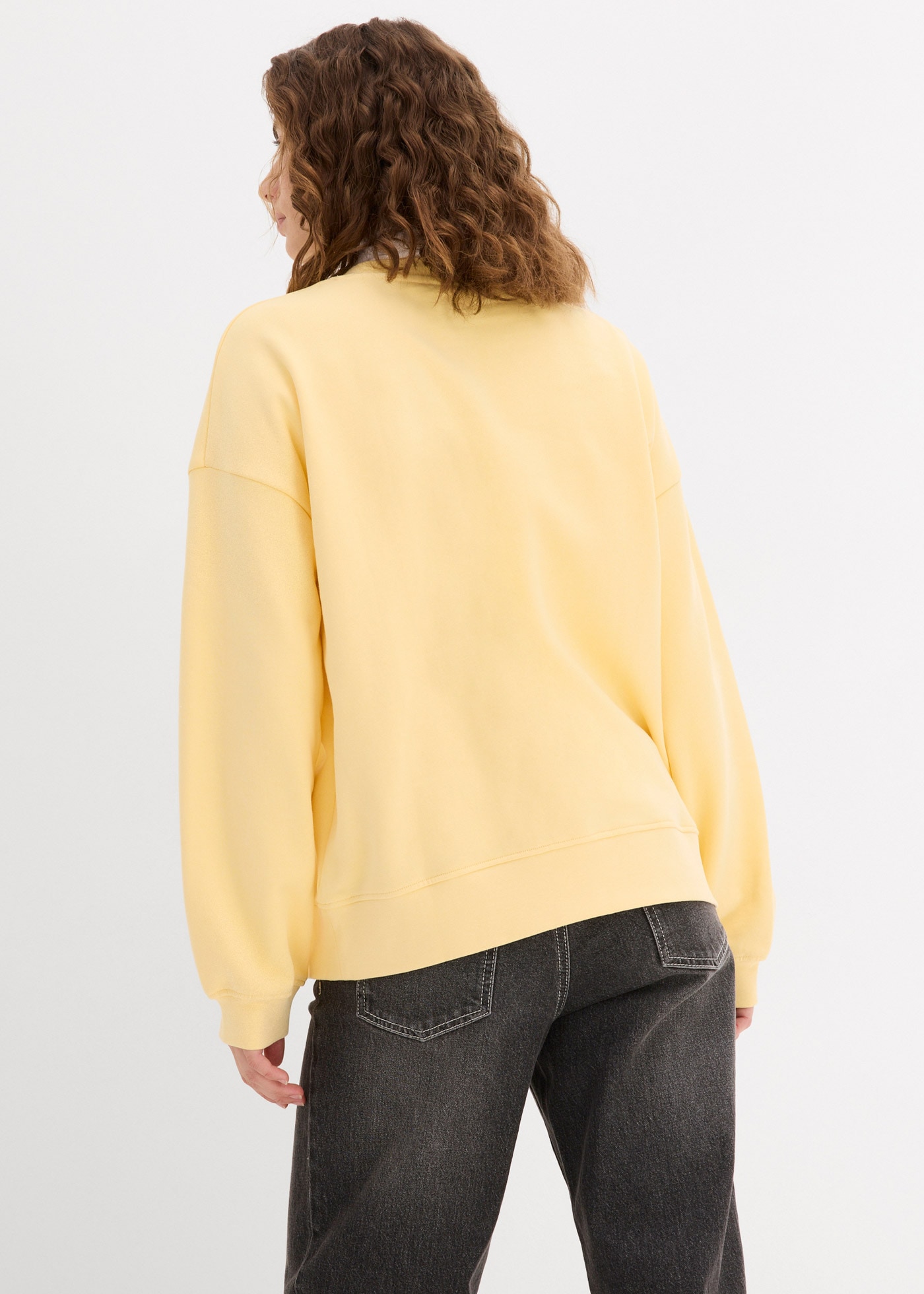 bonprix Sweat-shirt , coupe oversize, en pur coton, bords élastiques
