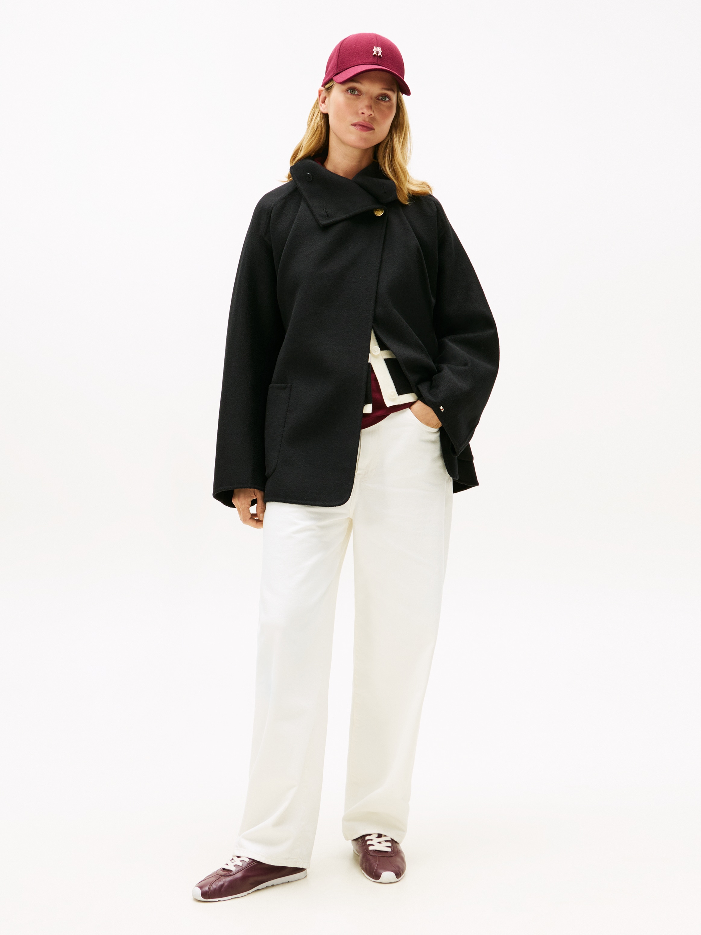 Tommy Hilfiger Manteau court »DF WOOL GB FUNNEL NK COAT« mit Wolle