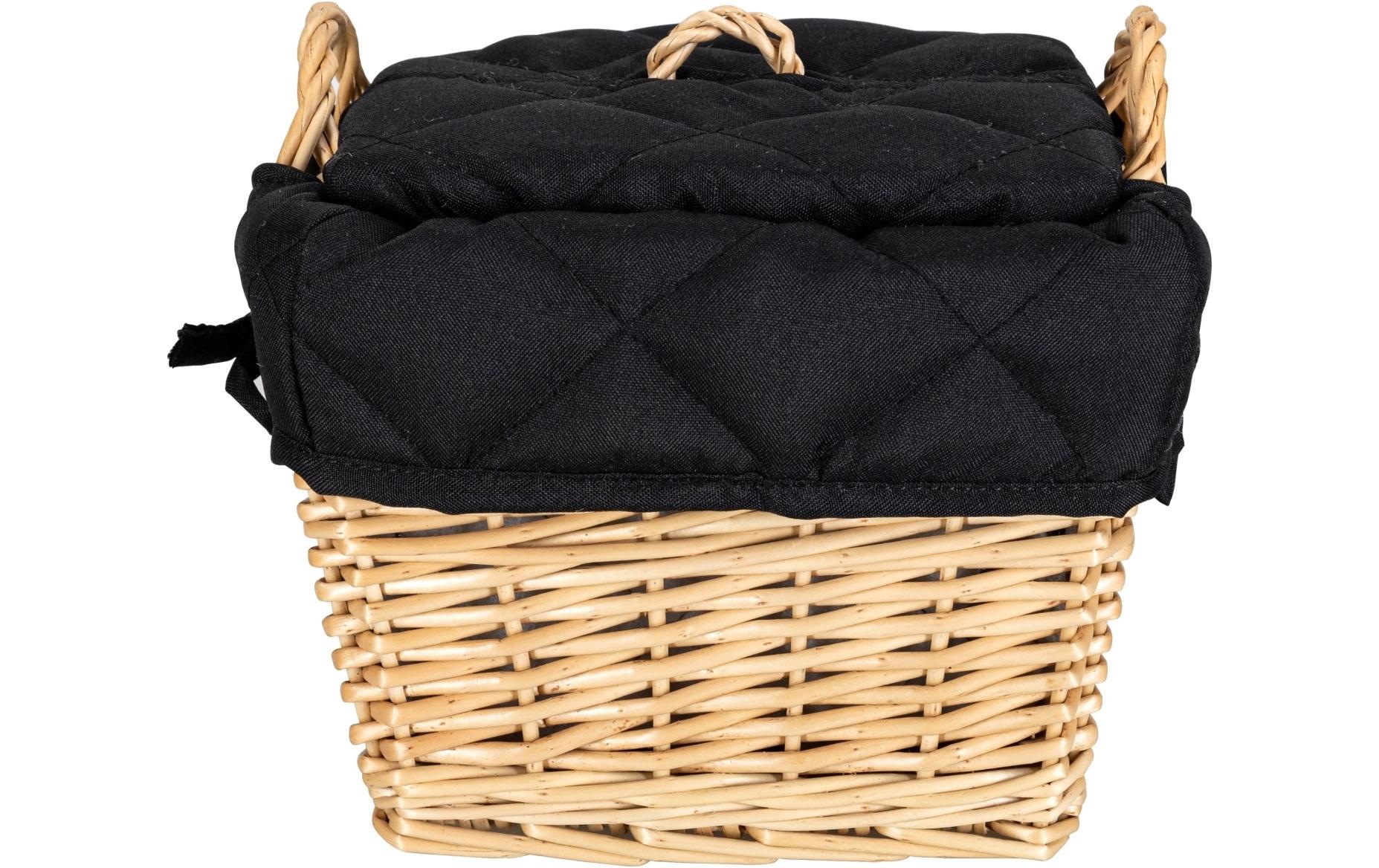 Image of Nouvel Brotkorb "Black, 21 x 21 x 15 cm" Mit Einlage aus Baumwolle