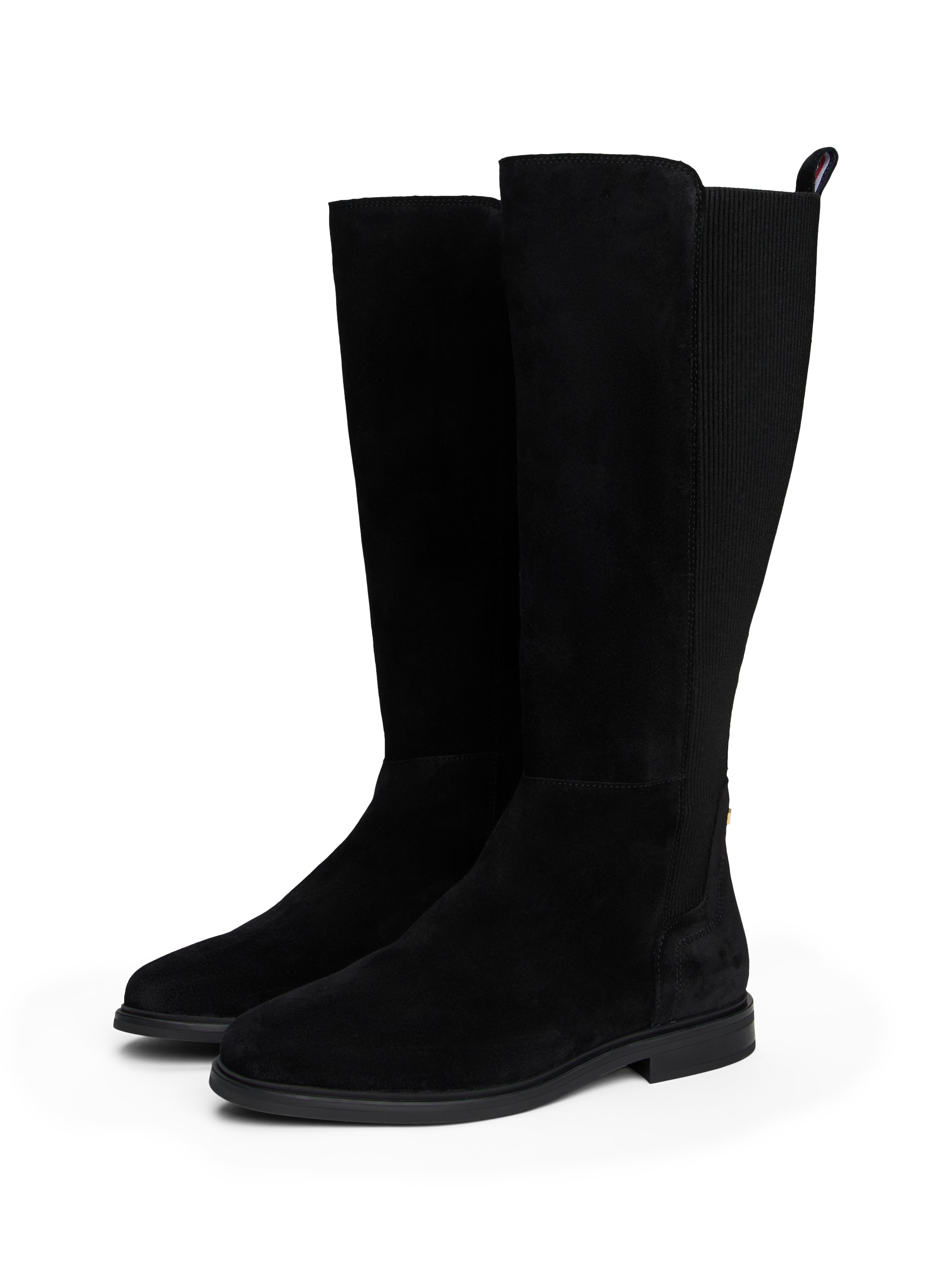 Image of Tommy Hilfiger Stiefel "FLAG SUEDE LONG BOOT", Langschaftstiefel, Reissverschlussstiefel mit Logoflaggen-Detail