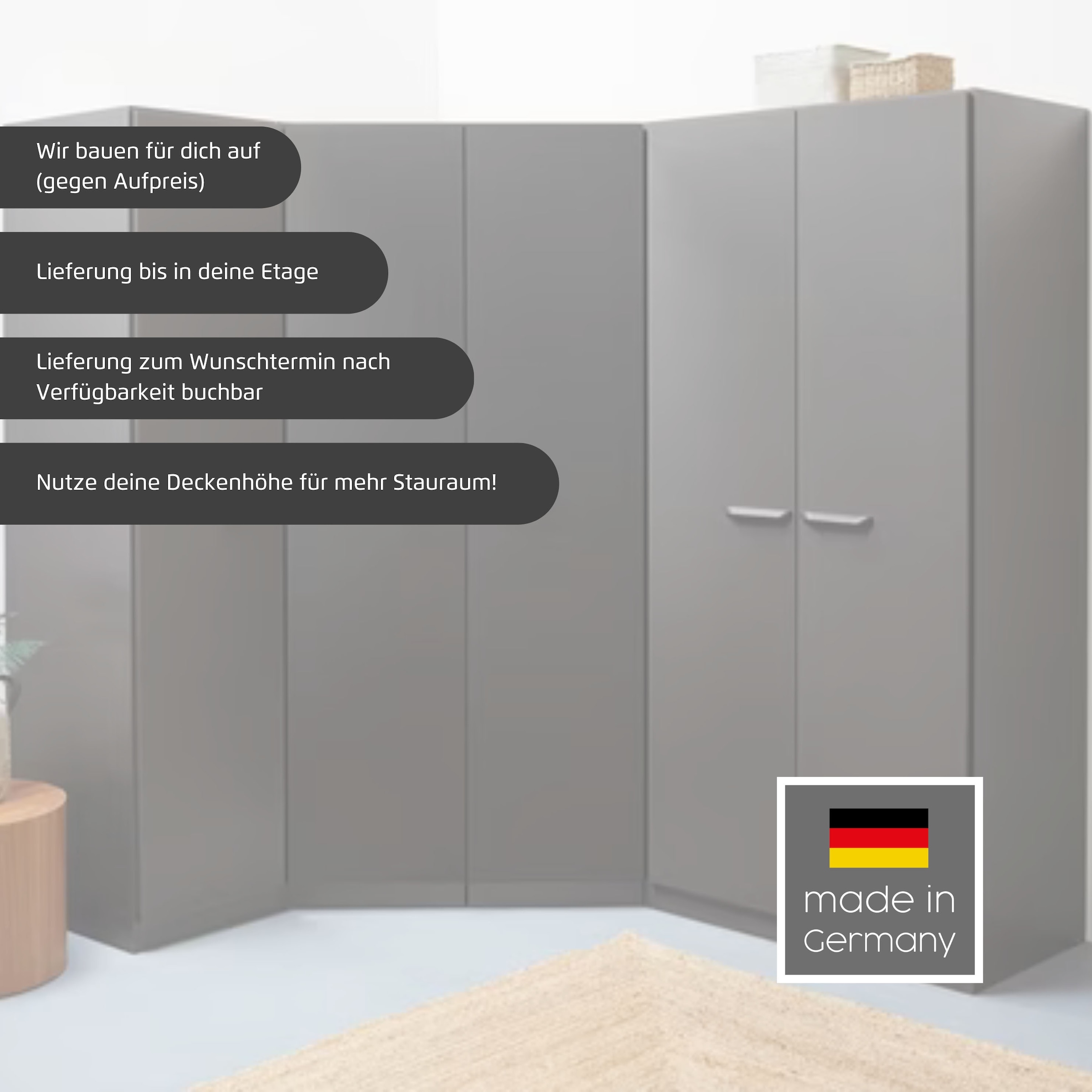 rauch Eckschrank »Kleiderschrank Schrank Garderobe Wäscheschrank VANDOR« voll ausgestattet, viel Stauraum, MADE IN GERMANY