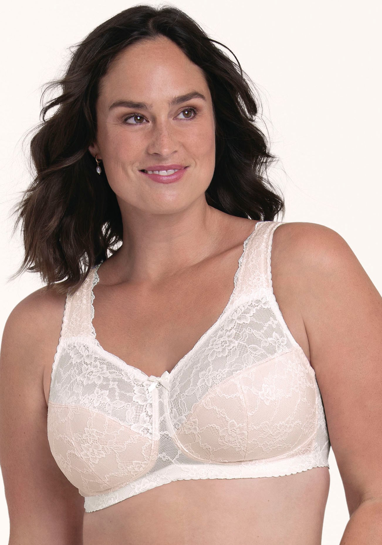 Image of Rosa Faia Bügelloser BH "Bobette" ohne Bügel, mit Spitze, 3-geteilten Cups, Komfortträger, feminin