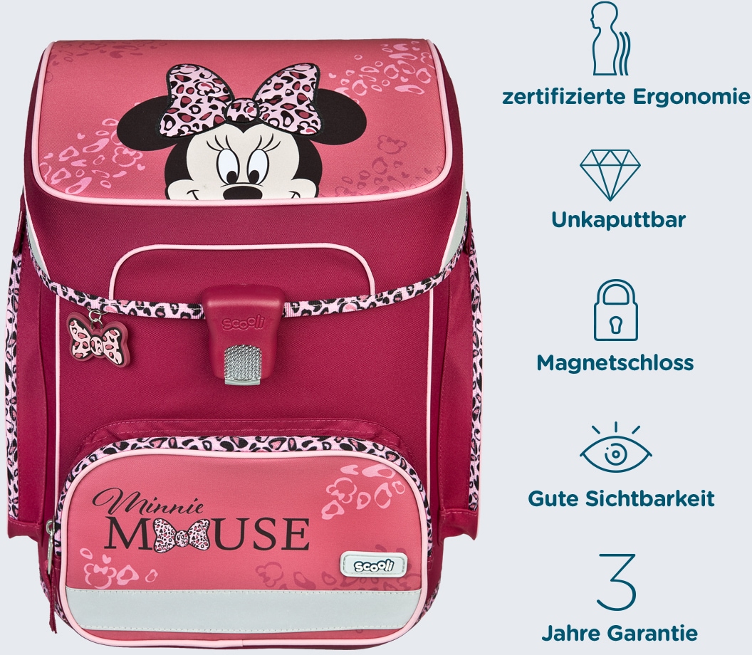 Scooli Schulranzen »EasyFit, Minnie Mouse Happy Girl, Pink«, Reflektoren