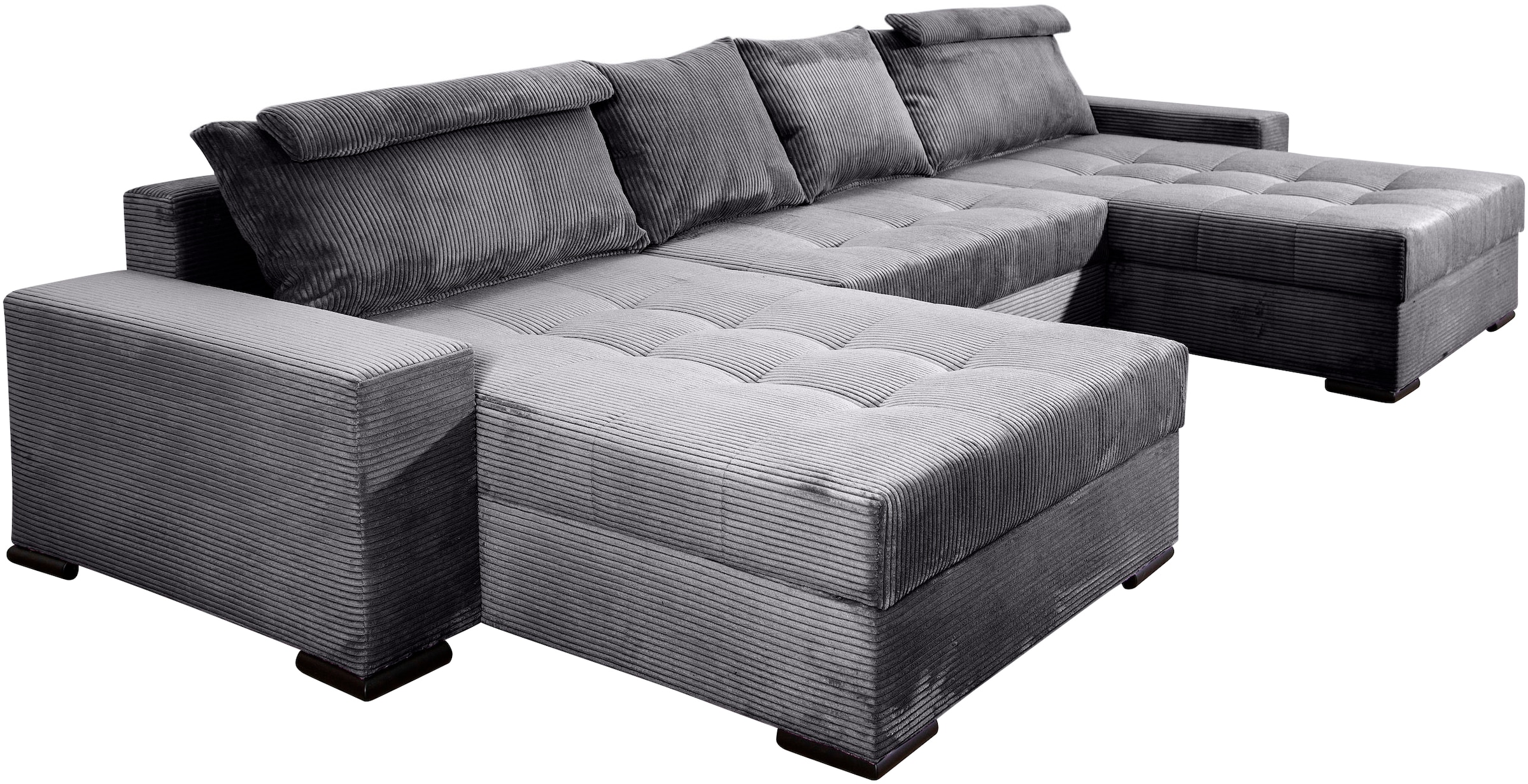 COLLECTION AB Wohnlandschaft »XXXL-Josy Relax U-Form Breite 352 cm, mit 2 gleich grossen Recamieren«, inkl. Bettfunktion, Bettkasten, mit 4 Rückenkissen in zwei Grössen
