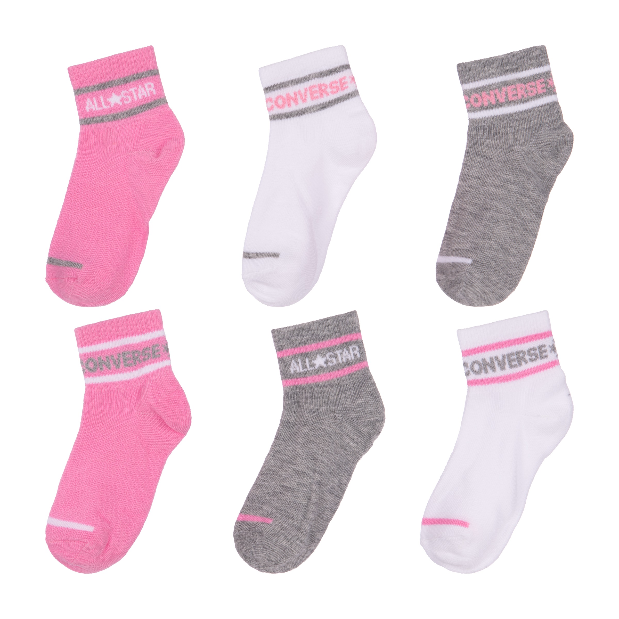 Converse Sportsocken »CHN BASIC WORDMARK QTR 6PK«, (6 Paar), für Kinder