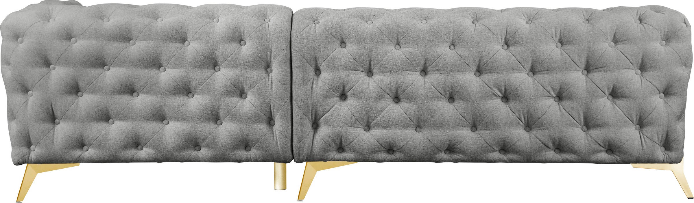 Leonique Chesterfield-Sofa »Amaury L-Form«, grosses Ecksofa, Chesterfield-Optik, Breite 323 cm, Fussfarbe wählbar