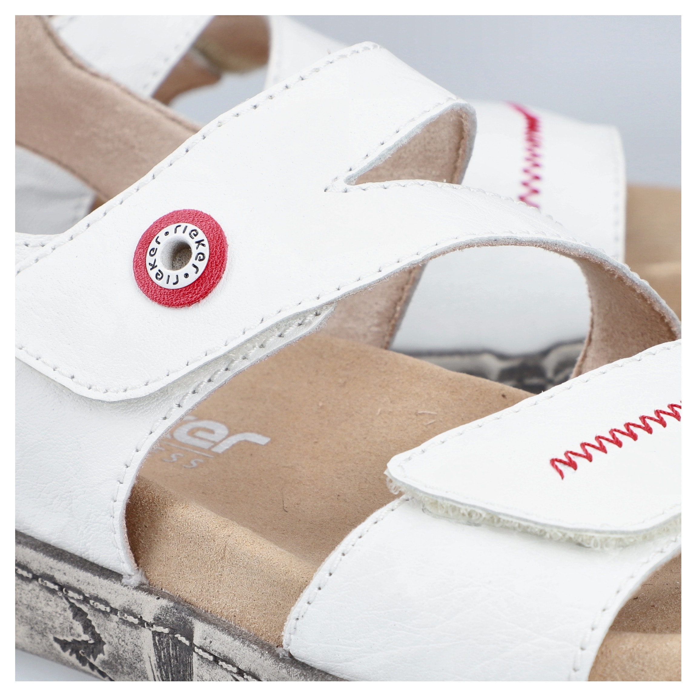 Rieker Sandale  Chaussure d'été, sandale à scratch avec couture décorative