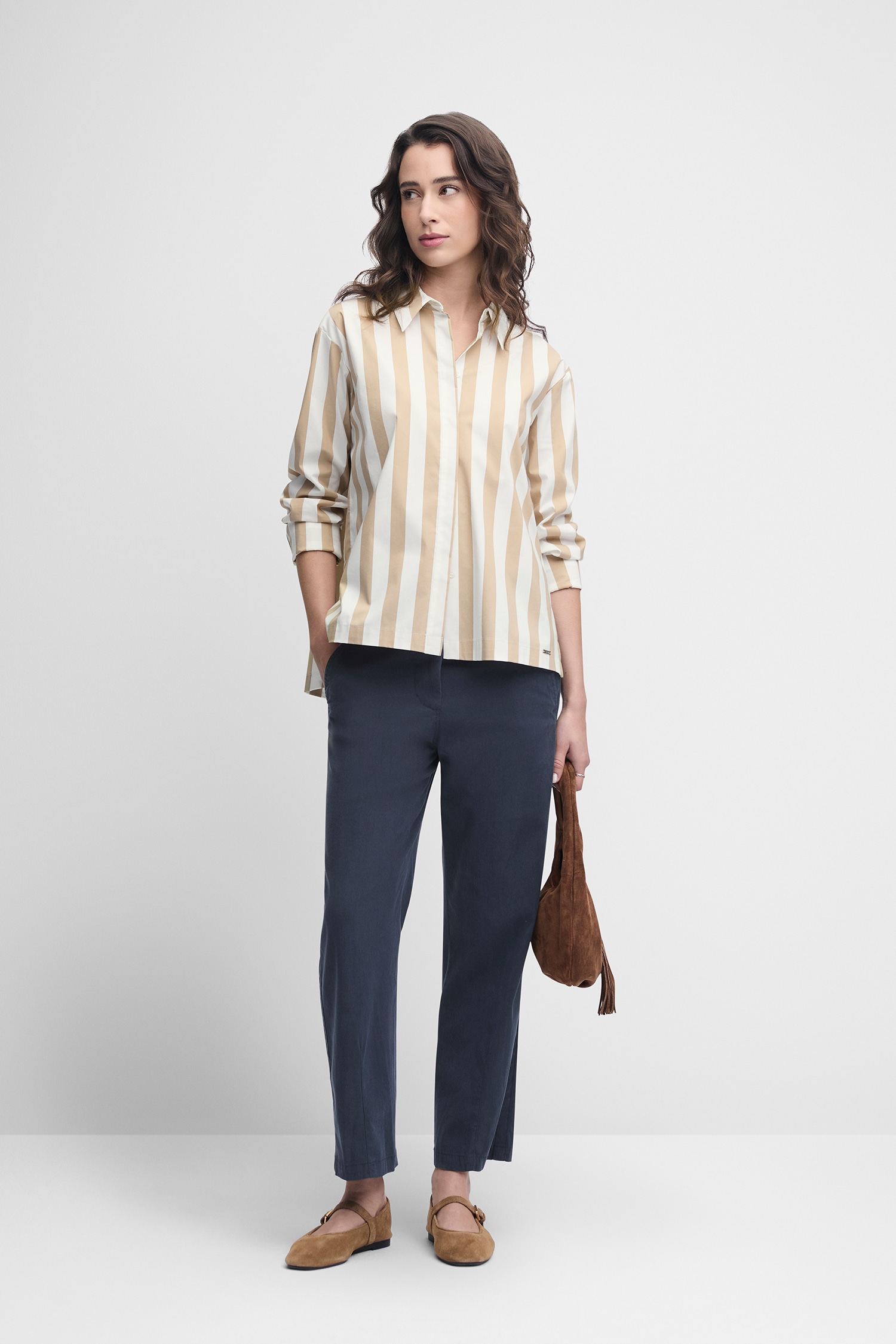 Cinque Blouse à manches longues »CIPIXIE« Hemdblusenkragen, verdeckte Knopfleiste, gerader Schnitt