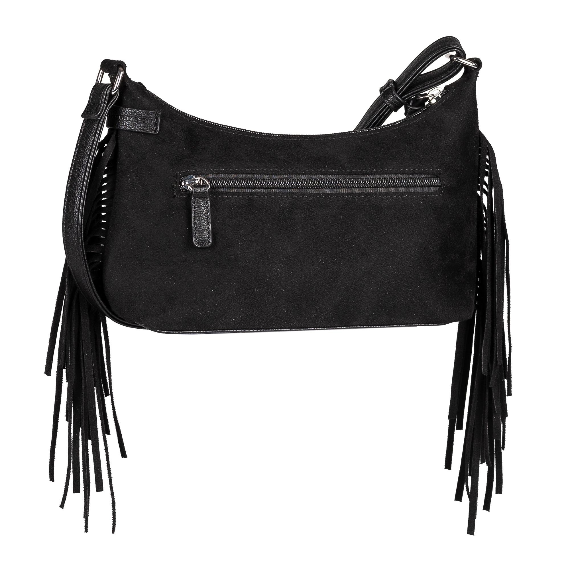 Image of TOM TAILOR Denim Umhängetasche "Deyanira" Damen Schultertasche, Handtasche mit weich fallenden Fransen