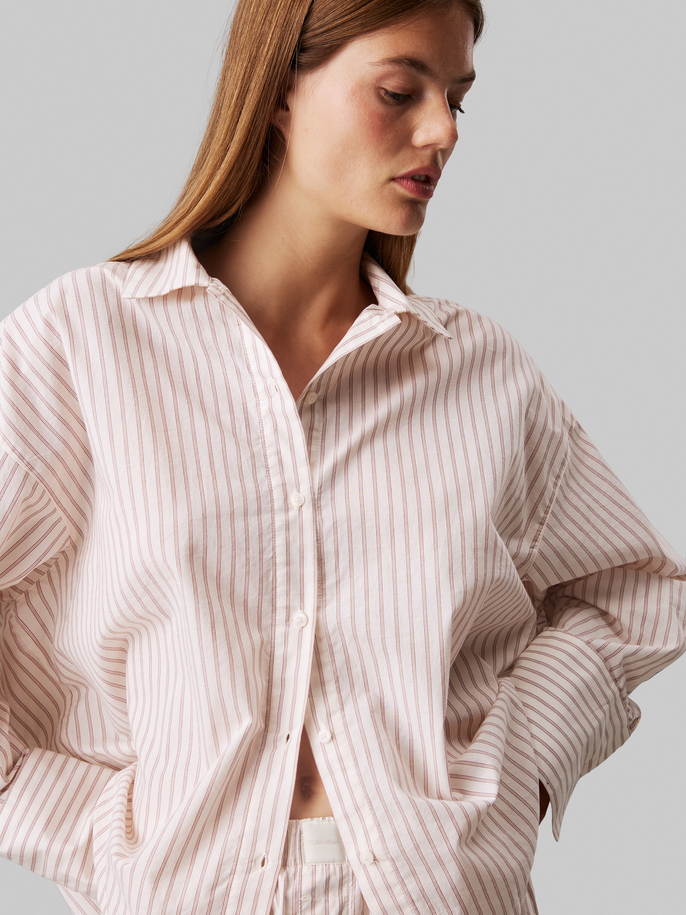 Calvin Klein Underwear Pyjama »L/S BUTTONDOWN & PANT«, mit dezentem Streifenmuster