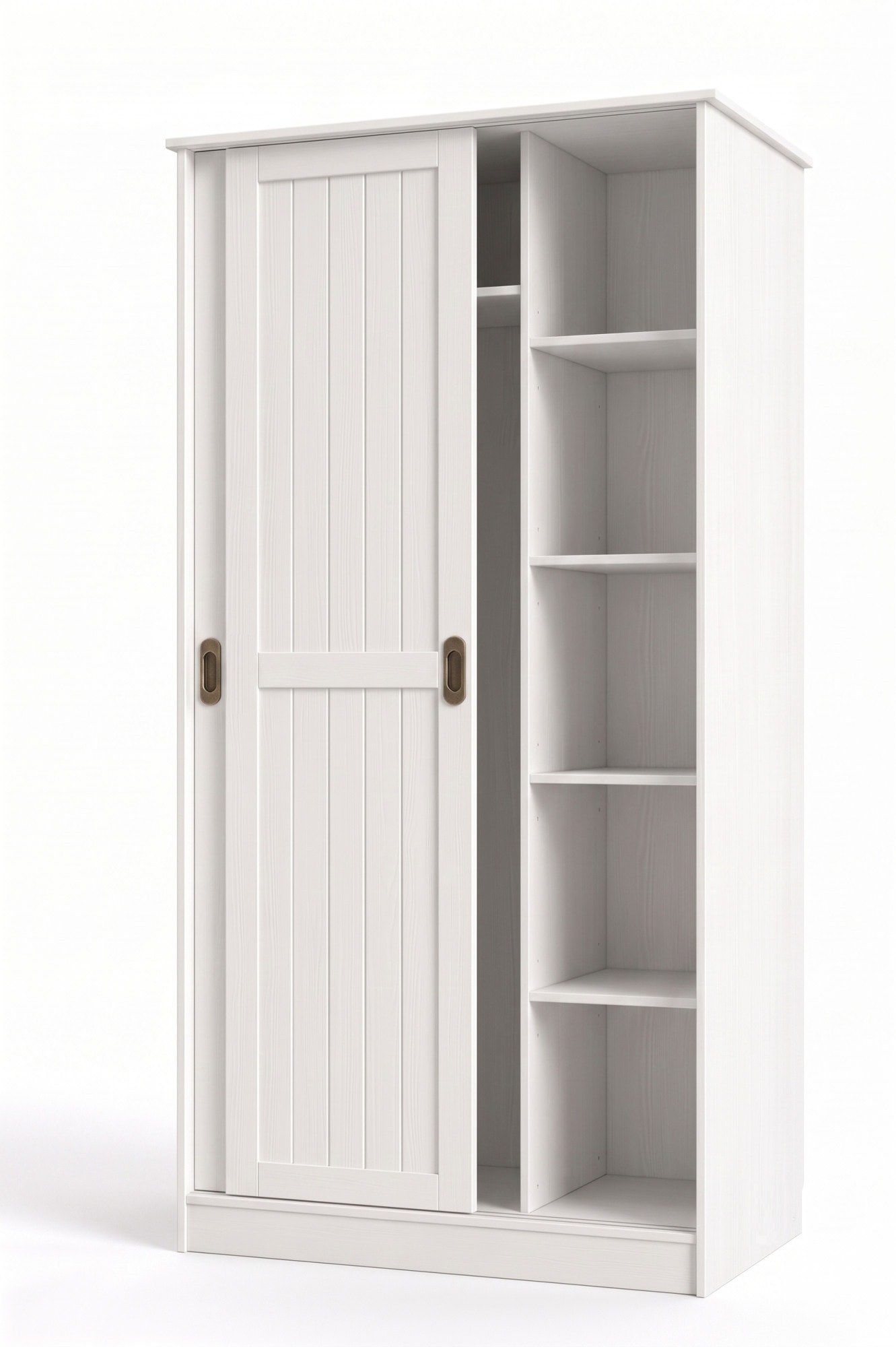 GOODproduct Armoire vestiaire »Malmö Mehrzweckschrank mit Schiebetüren und Spiegel« En pin massif certifié FSC®, L/l/H 93/37/187 cm