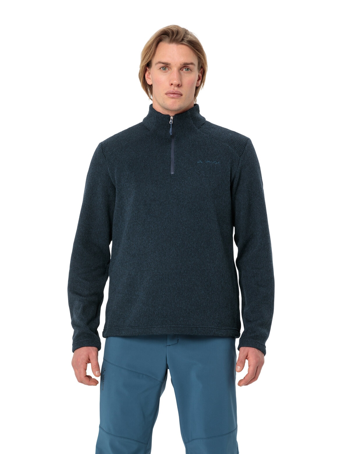 Image of VAUDE Stehkragenpullover "MENS TESERO PULLOVER II" mit kurzem Reissverschluss, in Strickoptik, für kühle Tage
