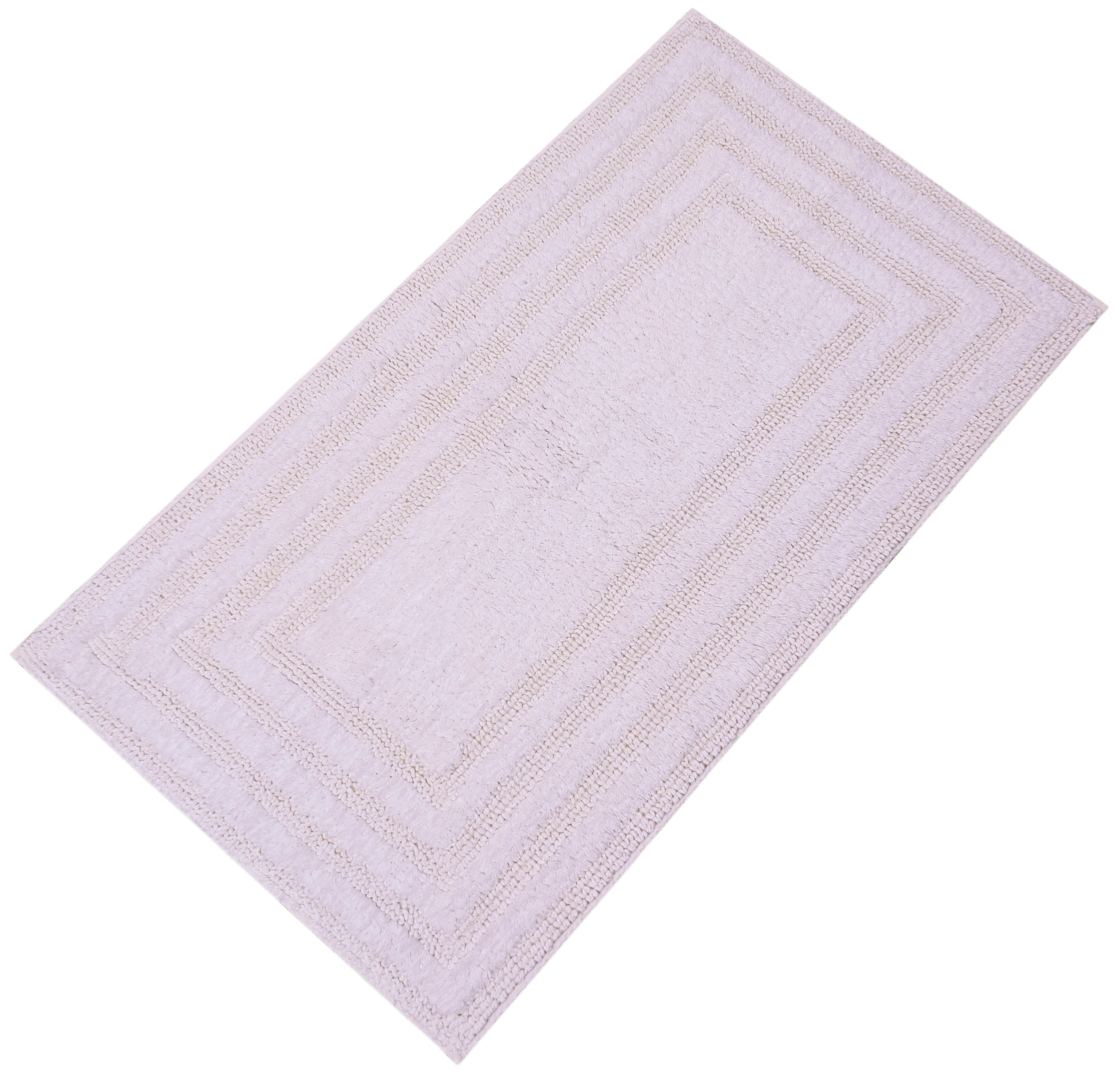 my home Badematte »Inga, Rahmen, Badvorleger, Badezimmer Teppich«, beidseitig nutzbar-fussbodenheizungsgeeignet-strapazierfähig, 100% Baumwolle, Hoch-Tief-Effekt, weich, trocknergeeignet